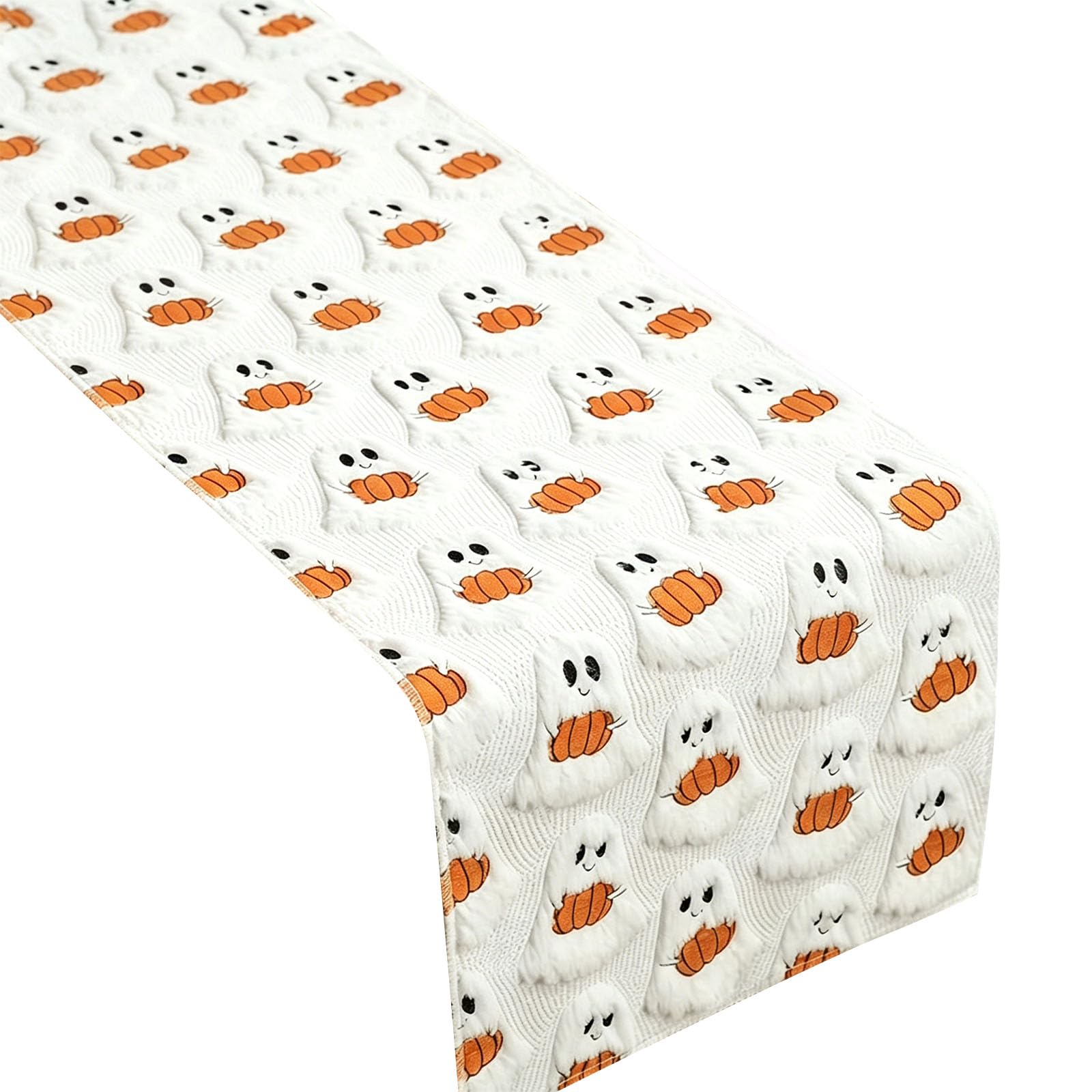 Table Runner with Pumpkin Theme for Seasonal Home Decor in Polyester Plush for Dining Table and Console Display Harvest Accent Seasonal Scarf Tabletop Runner Autumn Dining Linen Console Decor Bed Home