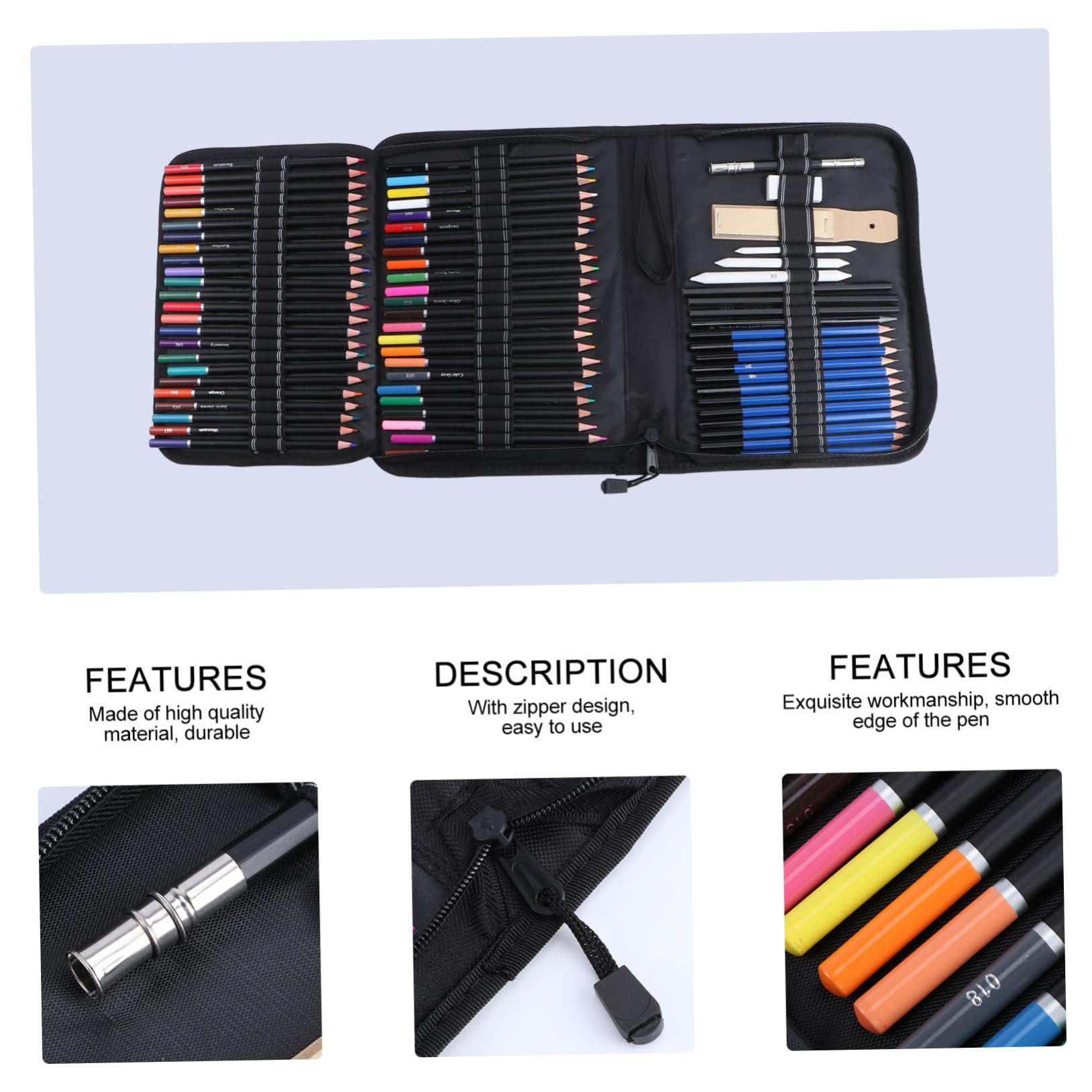 CAXUSD Crayons de Couleur Pochette, Coffret 95 Pièces pour Dessin