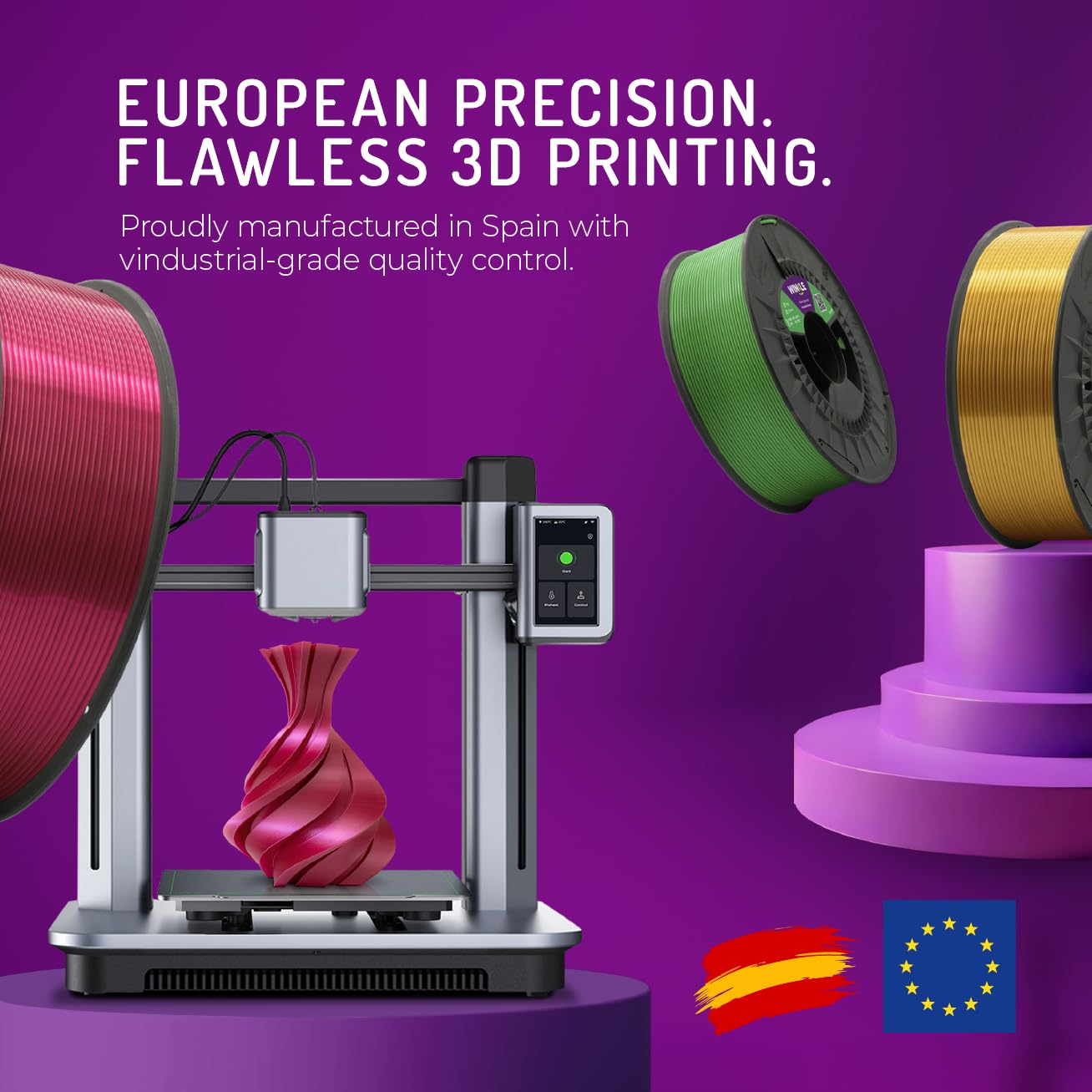 WINKLE Jedwabny filament PLA (jedwab) złoto królewskie | Filament do drukarki 3D | Filament PLA 1,75 mm 300 g | PLA Gold | gładkie i jedwabiste wykończenie | dokładność wymiarowa | cewka 300g
