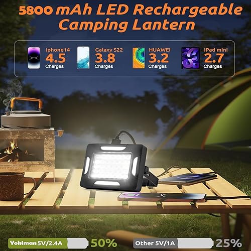 Miniatura 4 de Luces LED solares portátiles para acampar con regulador magnético, linterna solar recargable de 2000 lm con soporte, IP67 a prueba de agua, 5 modos