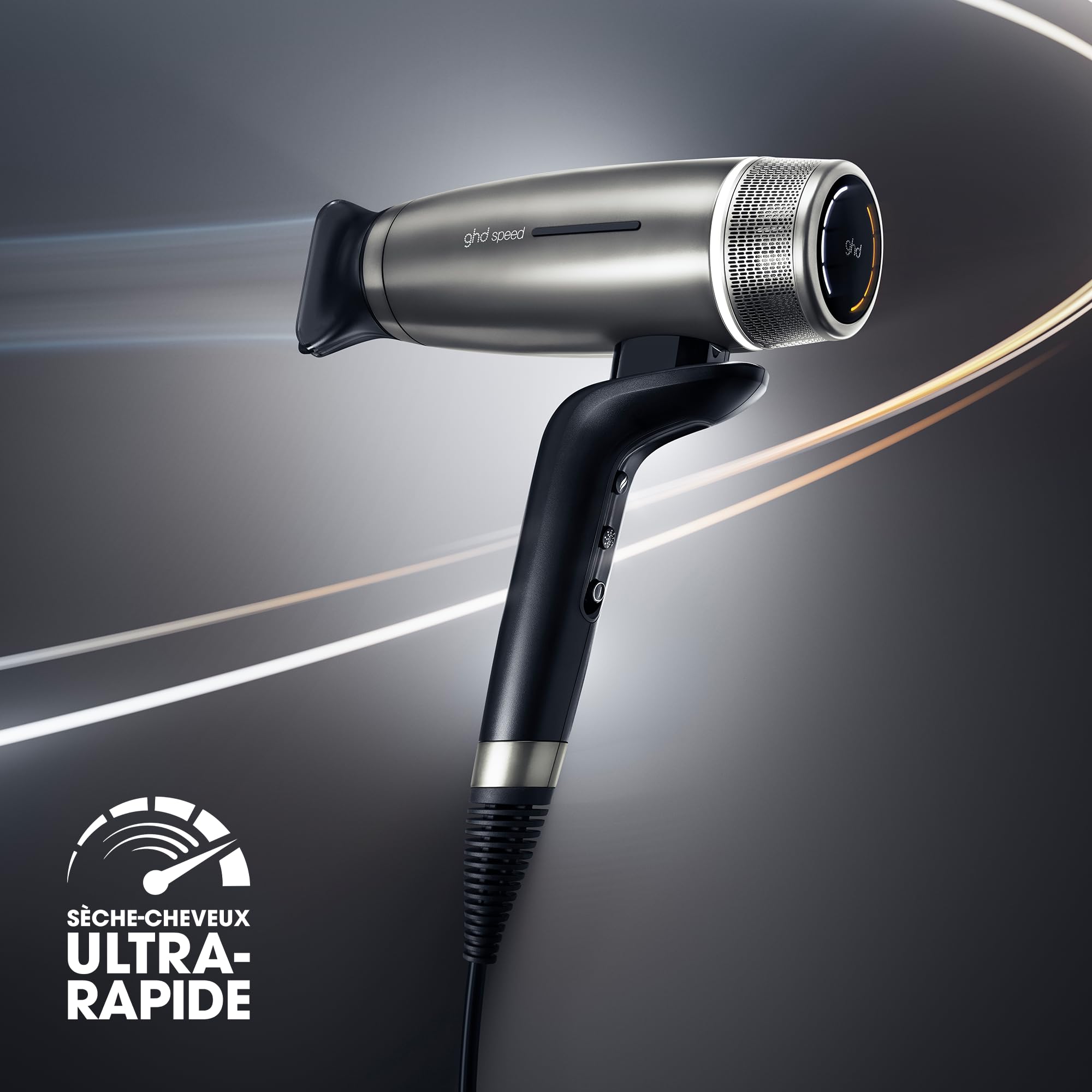 ghd - Sèche-cheveux ghd Speed - Seche cheveux professionnel - Ultra-rapide, séchage puissant avec contrôle, sans dommage thermique, frais en racine/au toucher - Recommandé par les coiffeurs