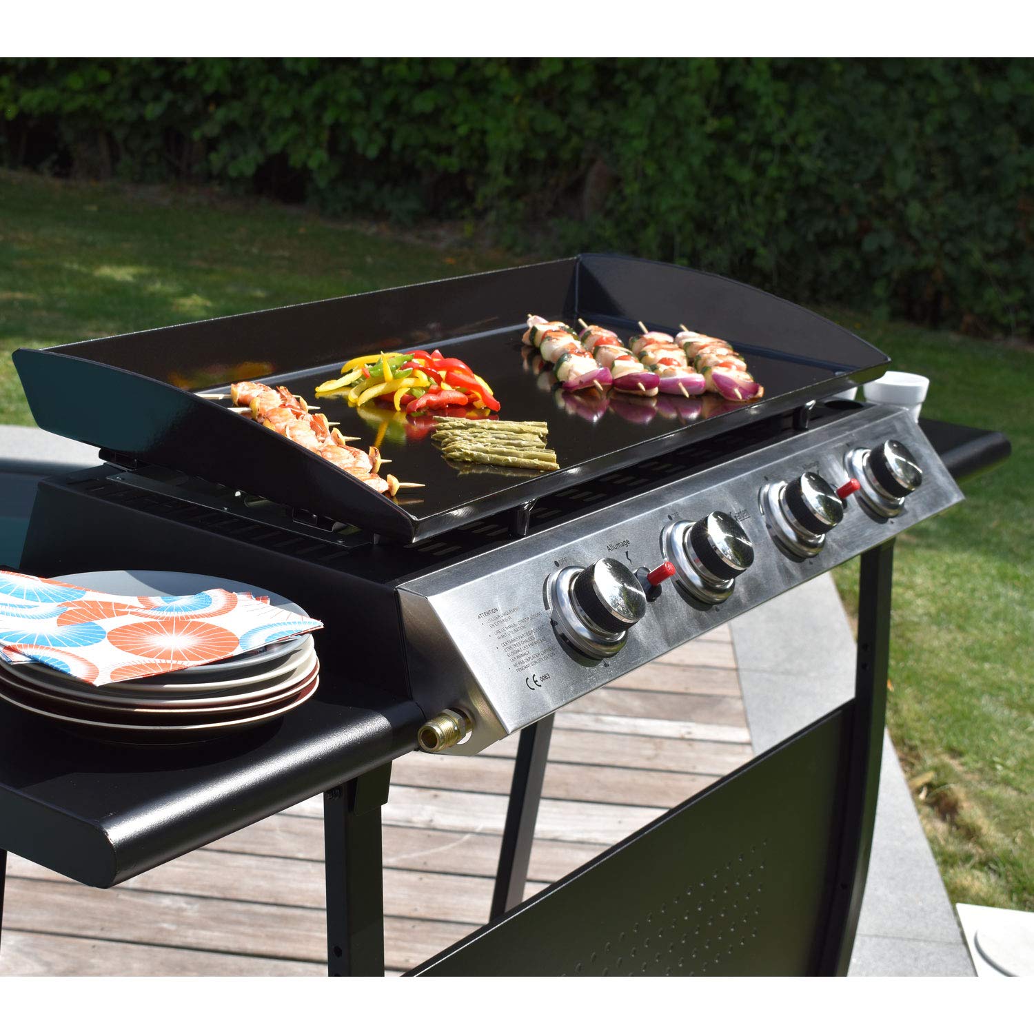 Happy Garden Gas-Plancha Valencia – 4 palniki, 10 kW + wózek