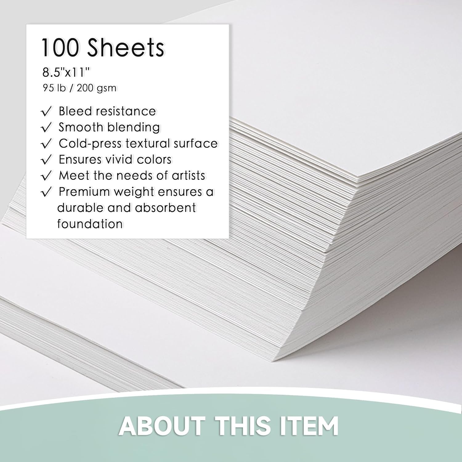 VEOOK Blocco di carta per acquerello, 22,9 x 30,5 cm, 50 fogli da 43,1 kg/200 g/m², carta da disegno per pittura artistica, per adulti, pittura, album da disegno, diario, forniture artistiche (WC-04)