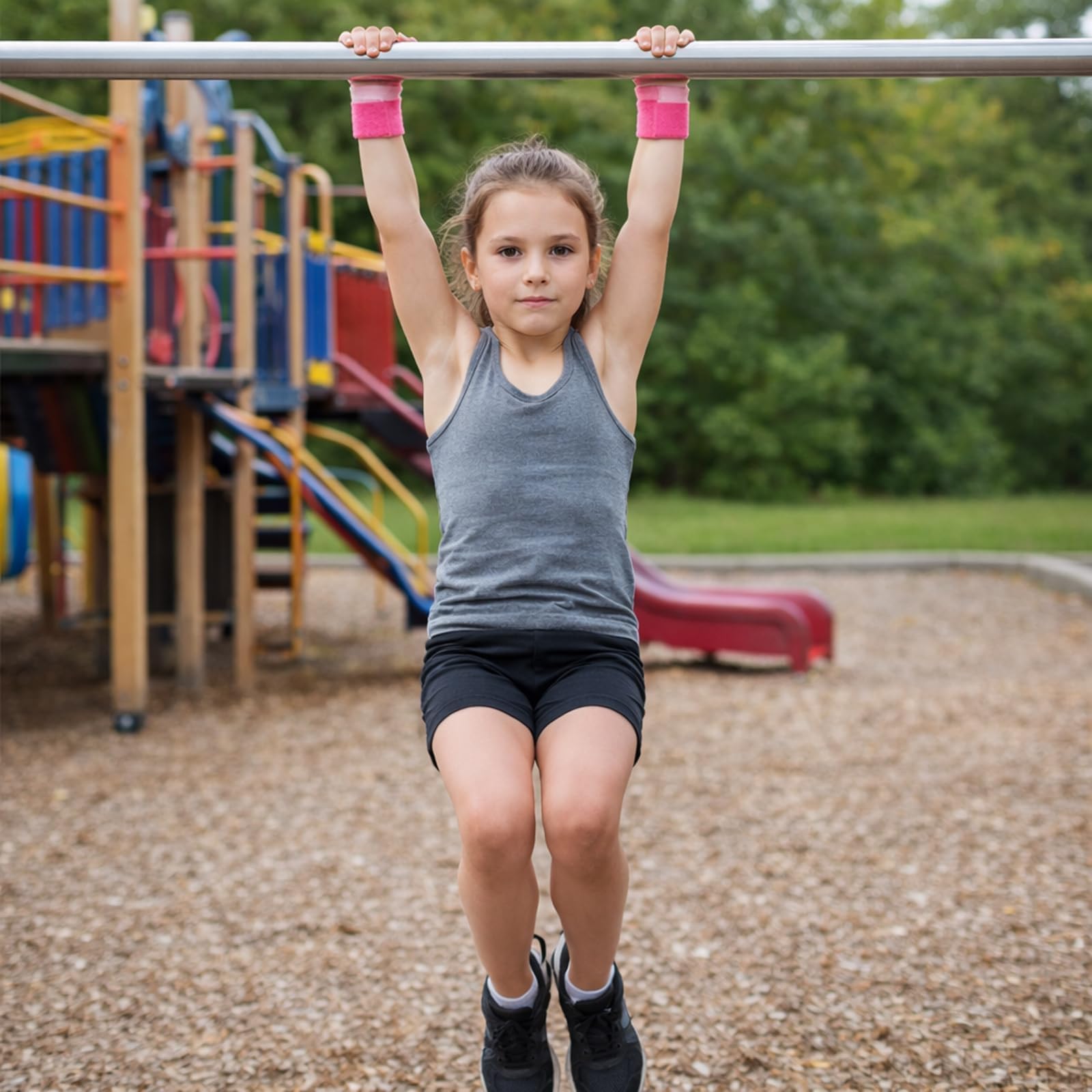 ikBrtaiay 1 muñequera + 1 par de empuñaduras de Gimnasia para niñas, jóvenes, niños, calleras Agarraderas de Entrenamiento para Mano, Palma y Muñeca - Accesorios Deportivos y de Fitness — view 5