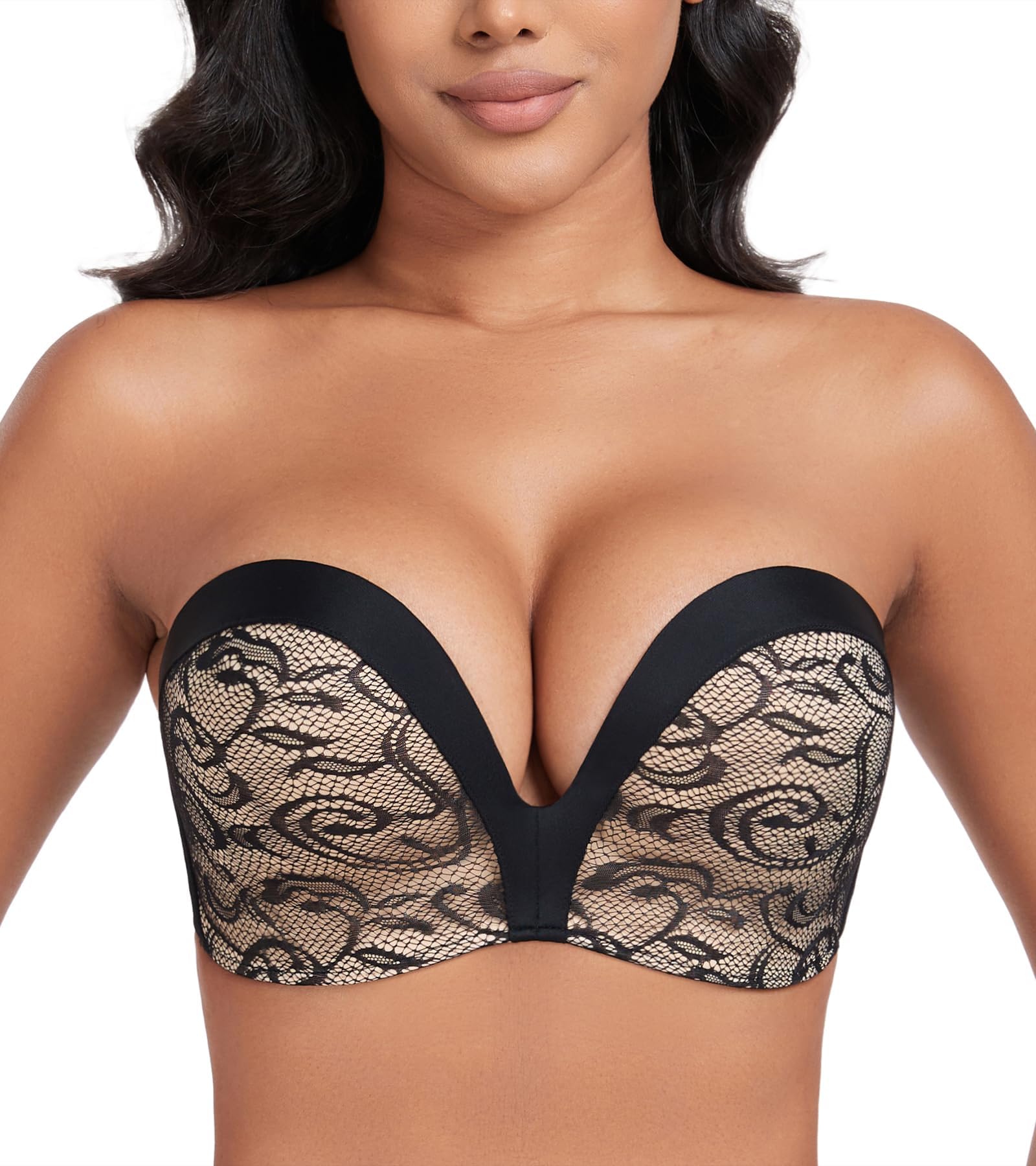 DotVolPush up Lift Women's Bra Seamless Wireless Anti-Slip Strapless brallate with Shape Support