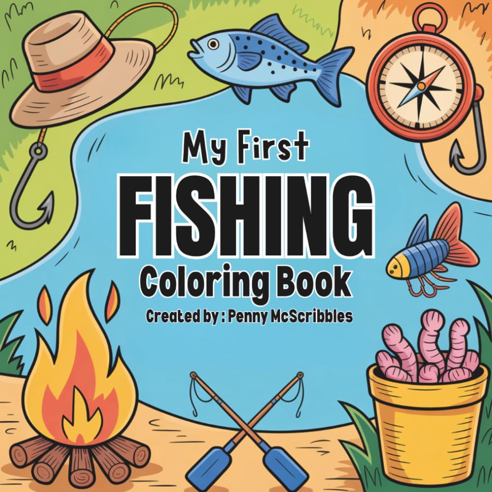 My First Fishing Coloring Book: Fun and easy fishing pages for kids
