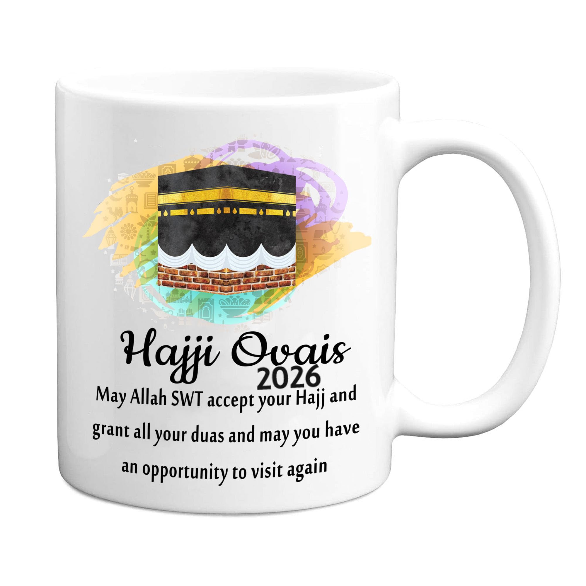 JR Decal Personalised Hajj Mug | Hajj Mubarak Gift for Mother, Father, Friends, Family | HAJJI HAJJA Islamic Pilgrimage Souvenir — image 1