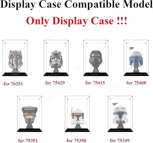 Miniatura 3 de Vitrina de casco - Caja de exhibición transparente de acrílico para Lego-Helmet Modelo 75304 75328 75277 76165 75276 75305 - 7.8x7.8x9.4 pulgadas