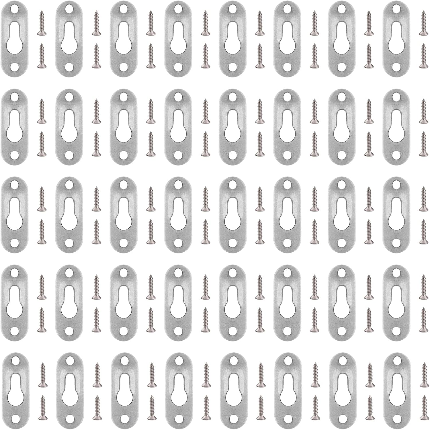 UFURMATE Keyhole Hanger with Screws, 40Pcs Metal Keyhole Frame Hangers