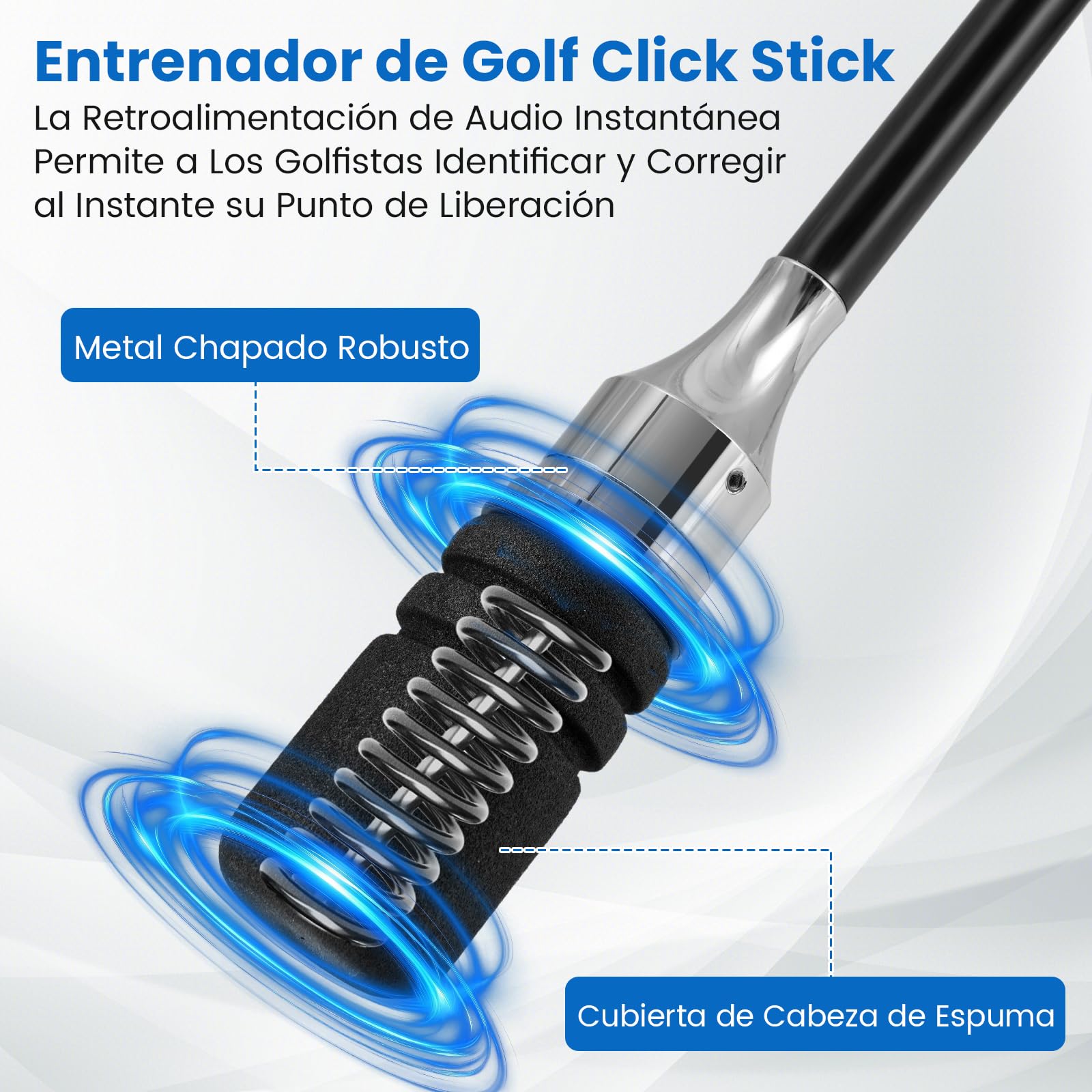 COSTWAY Entrenador de Golf, Ayuda de Entrenamiento Velocidad, Flexibilidad, Equilibrio, Tempo y Fuerza, Corrección del Ritmo del Swing con Sonido