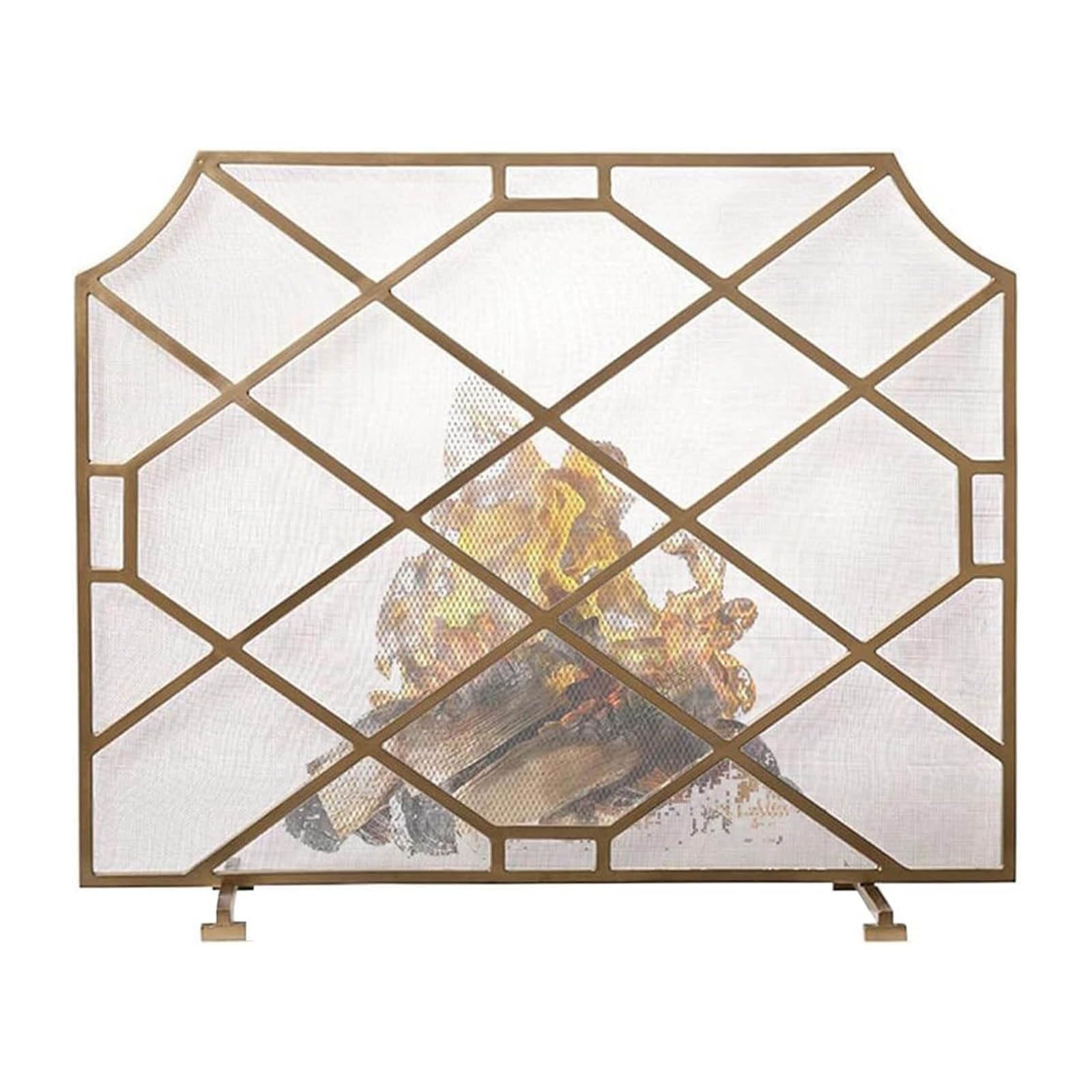 Salvachispas Chimenea Pantalla de Chimenea, Protector contra Chispas Independiente,Cubierta de Chimenea de Metal de Un Solo Panel, Malla Protectora Plana para Chimeneas/Estufas de Leña/Leños a Gas