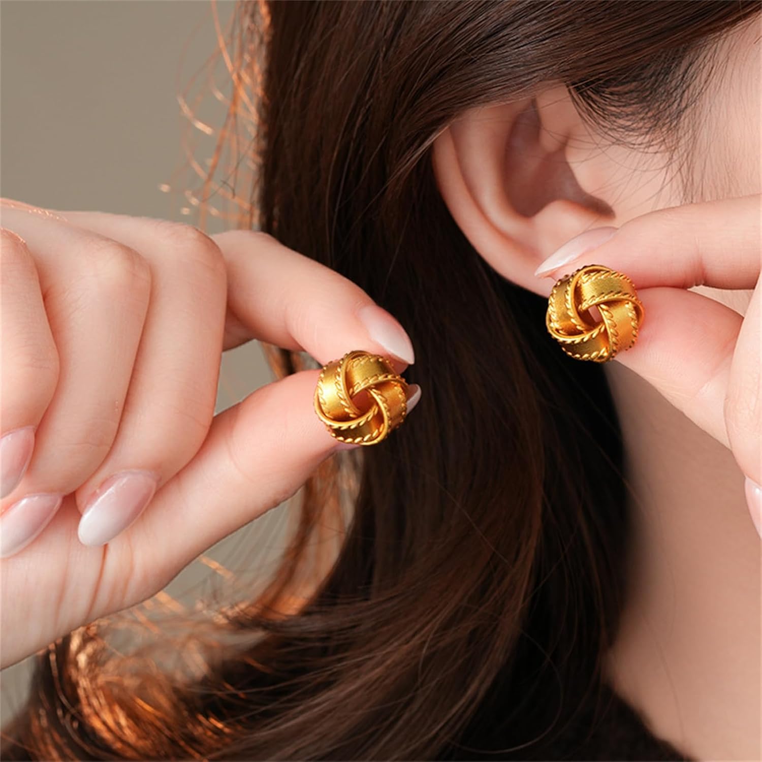 coadipress 2 Pairs Gold Knot Stud Earrings for Women Dainty Fashion 14K Gold Plated Minimalist Love Knot Stud Statement Earrings Birthday Party Charm Jewelry - Image 3