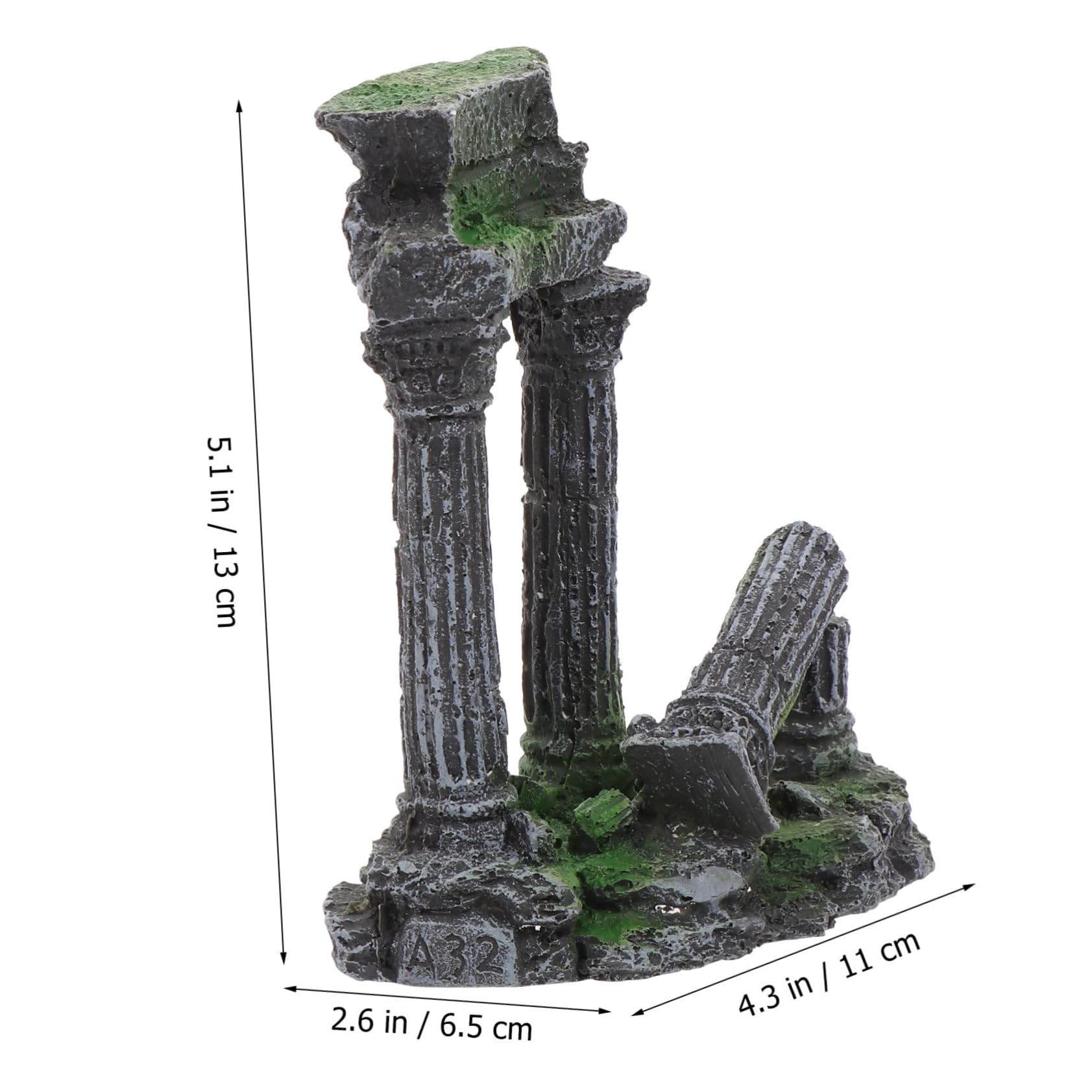 POPETPOP Decoración para Pecera Columna Romana De Resina con Cueva Oculta Ornamento Duradero para Acuario De Agua Dulce y Salada Accesorio Seguro para Tanque De Peces