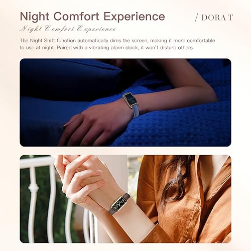 Miniatura 4 de Rastreador de actividad física para mujer, reloj de fitness para mujer, correa de cuero, funda de aleación, monitor de frecuencia cardíaca de lujo,