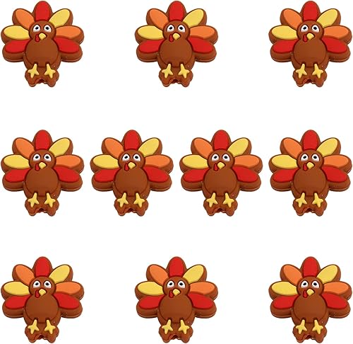 CHGCRAFT 10 cuentas de silicona con forma de pavo para manualidades, collares, pulseras, llaveros para hacer manualidades hechas a mano, chocolate