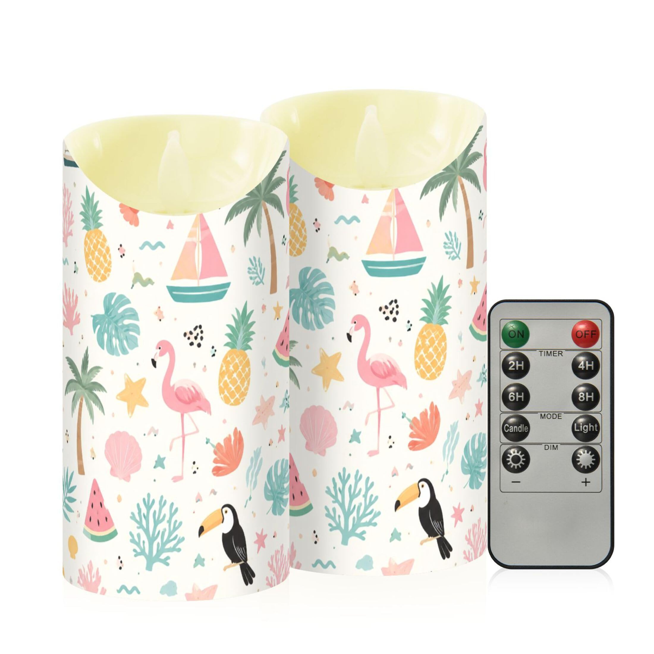 Kutsu Flameless Candles Set of 2, Battery Operated LED Flickering Candles