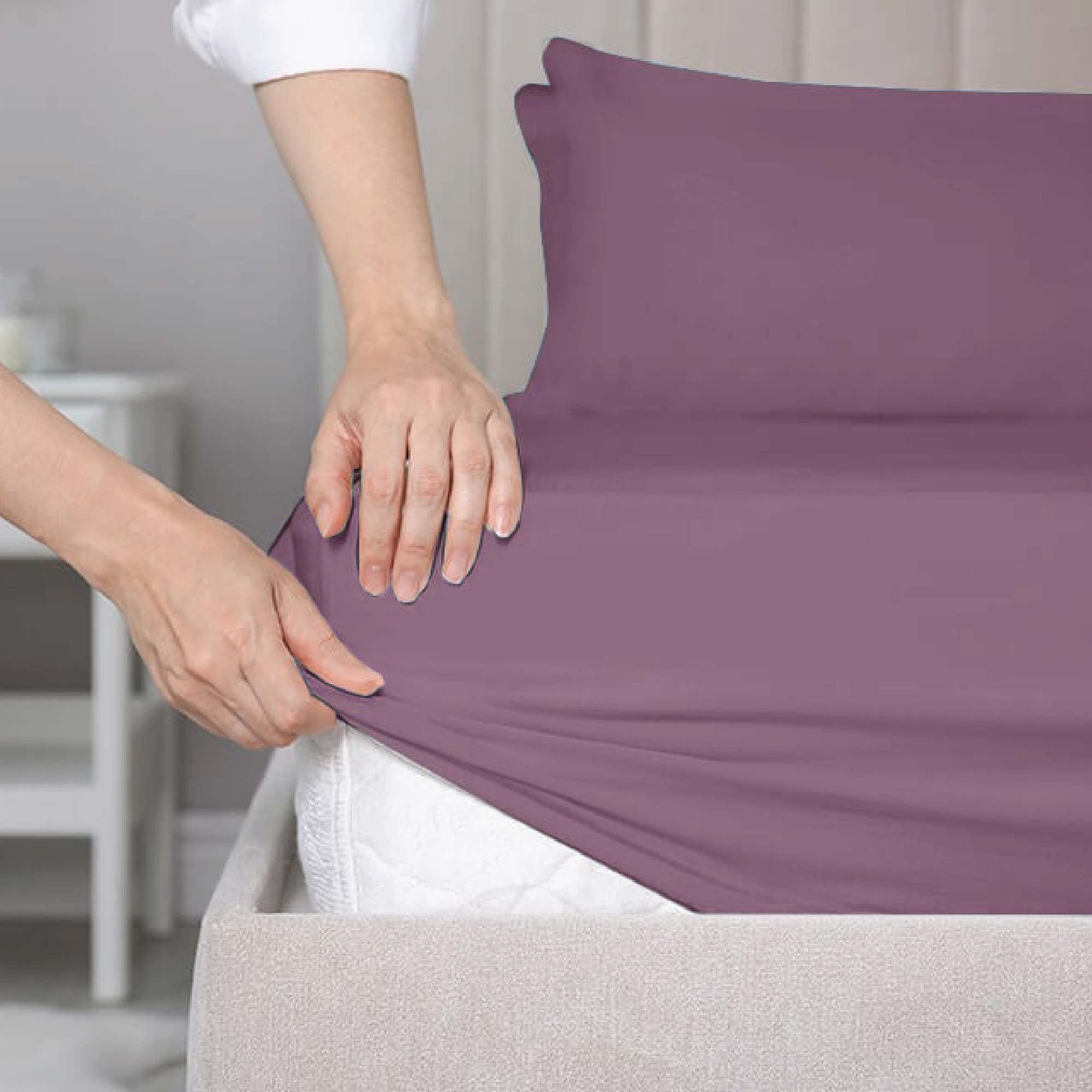 SleepyCat Fitted Bedsheet Set 100% Cotton 200TC Percale Combed Yarn with a Durable Elastic & Corner Stitch Oeko-TEX & AZO Free with 2 Standard Size Pillow Cases(Queen Size 78x60) Purple Panther (B0C2ZN8YS5) Amazon Price History, Amazon Price Tracker
