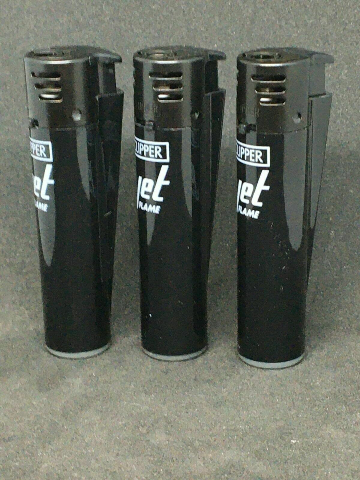 SET OF 4 CLIPPER REGULAR SIZE REFILLABLE LIGHTER (4 X BLACK JET)