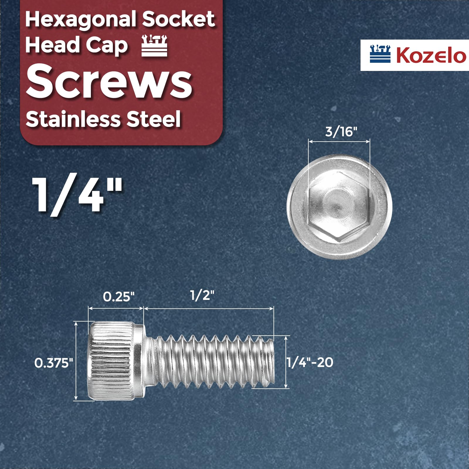 Kozelo 40pcs Socket Head Cap Screws - Image 2