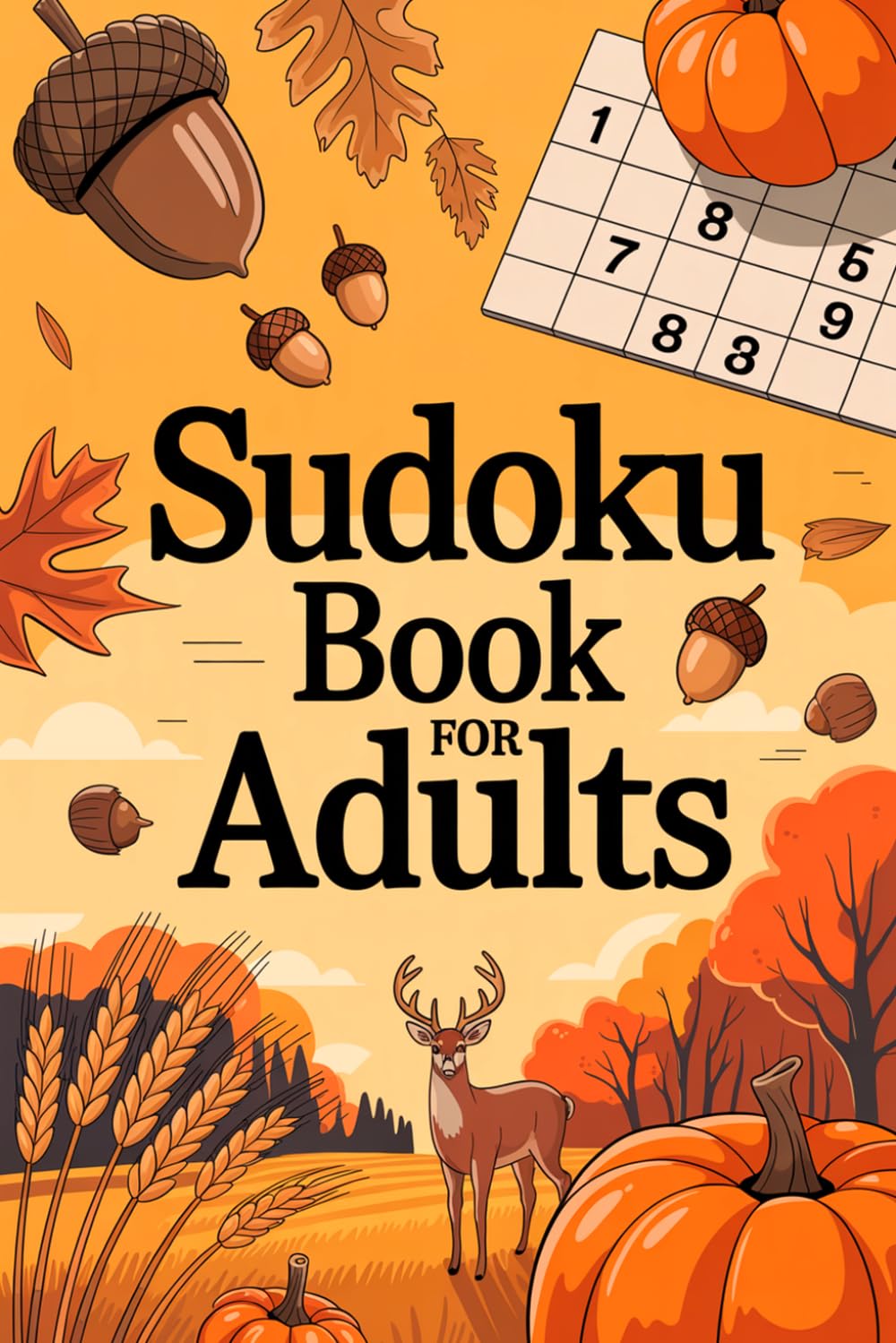 Sudoku Book for Adults: Comforting-Grid Mind Wellness Puzzle Workbook for Grown-Ups with Fall Season Theme