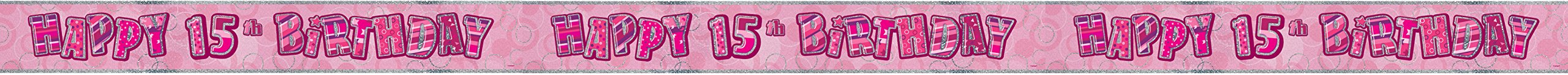 Unique Party 92068 - 9ft Foil Glitz Pink Happy 80th Birthday Banner — view 114