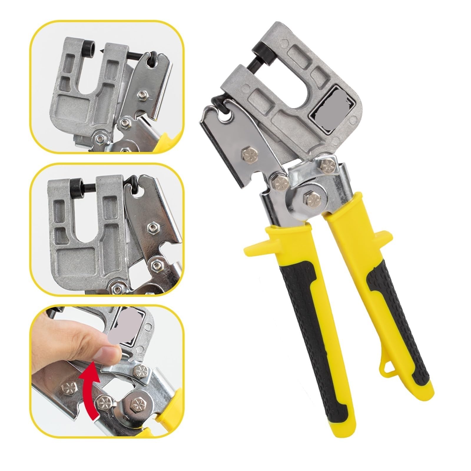 Pinza for crimpare con Manico in Lega di Alluminio, Pinza for punzonatura a Due Mani for soffitti, Strumento for cartongesso Multifunzionale