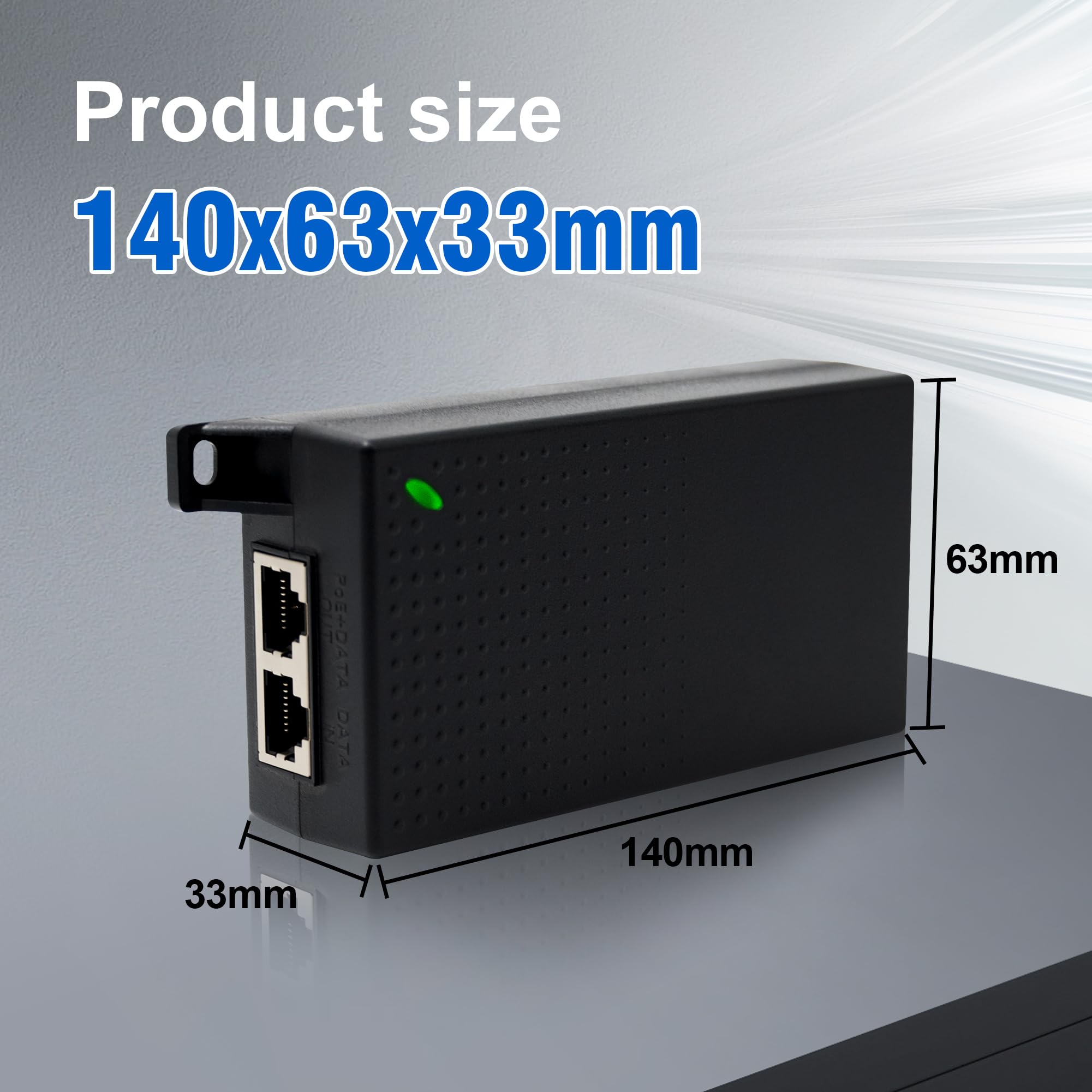 Injecteur Gigabit PoE+ 60 W, 10/100/1000 Mbps, adaptateur Ethernet PoE++, RJ-45 blindé, conforme à la norme IEEE 802.3af/at/bt, jusqu'à 100 mètres, Plug & Play, M921-E-60W