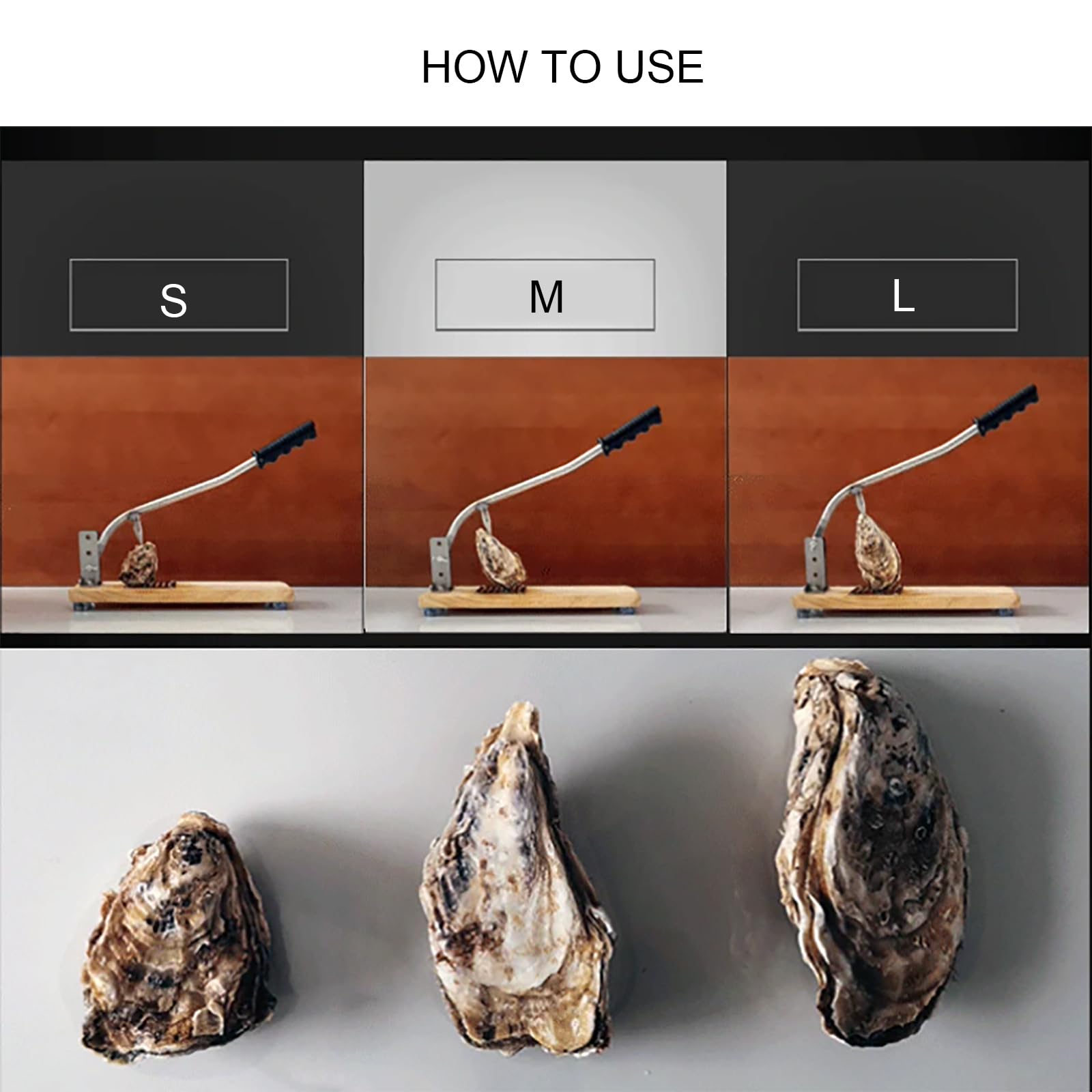 Cuchillo portátil para descascarar ostras, Herramienta para descascarar Altura Ajustable, abridor de ostras sin instalación, Cuchillo para ostras de Acero Inoxidable doméstico y Comercial