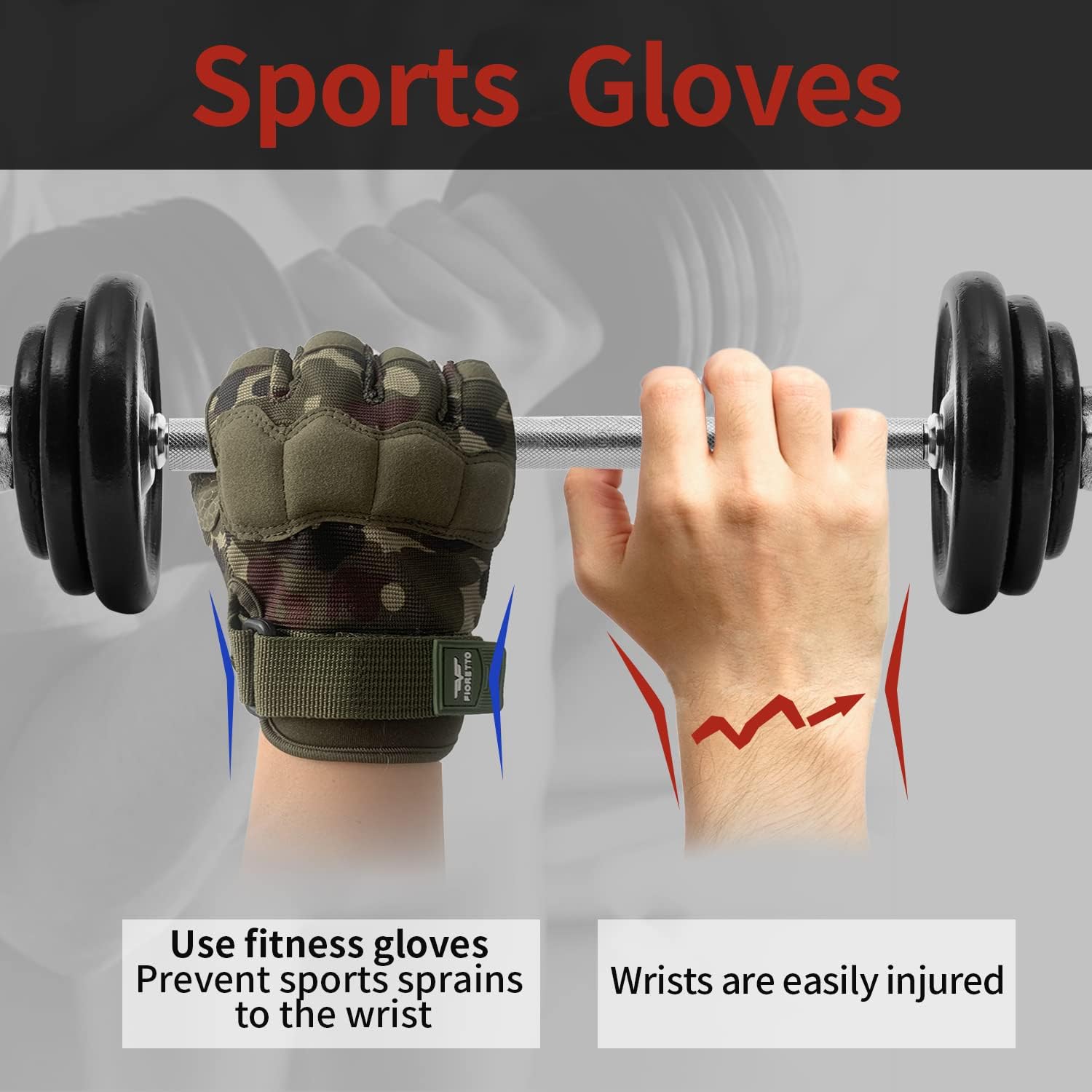 FIORETTO Fingerless Gloves, Half Finger Gloves for Driving, Cycling, Shooting, Hunting, Motorcycle, Climbing, Outdoor Work 215801