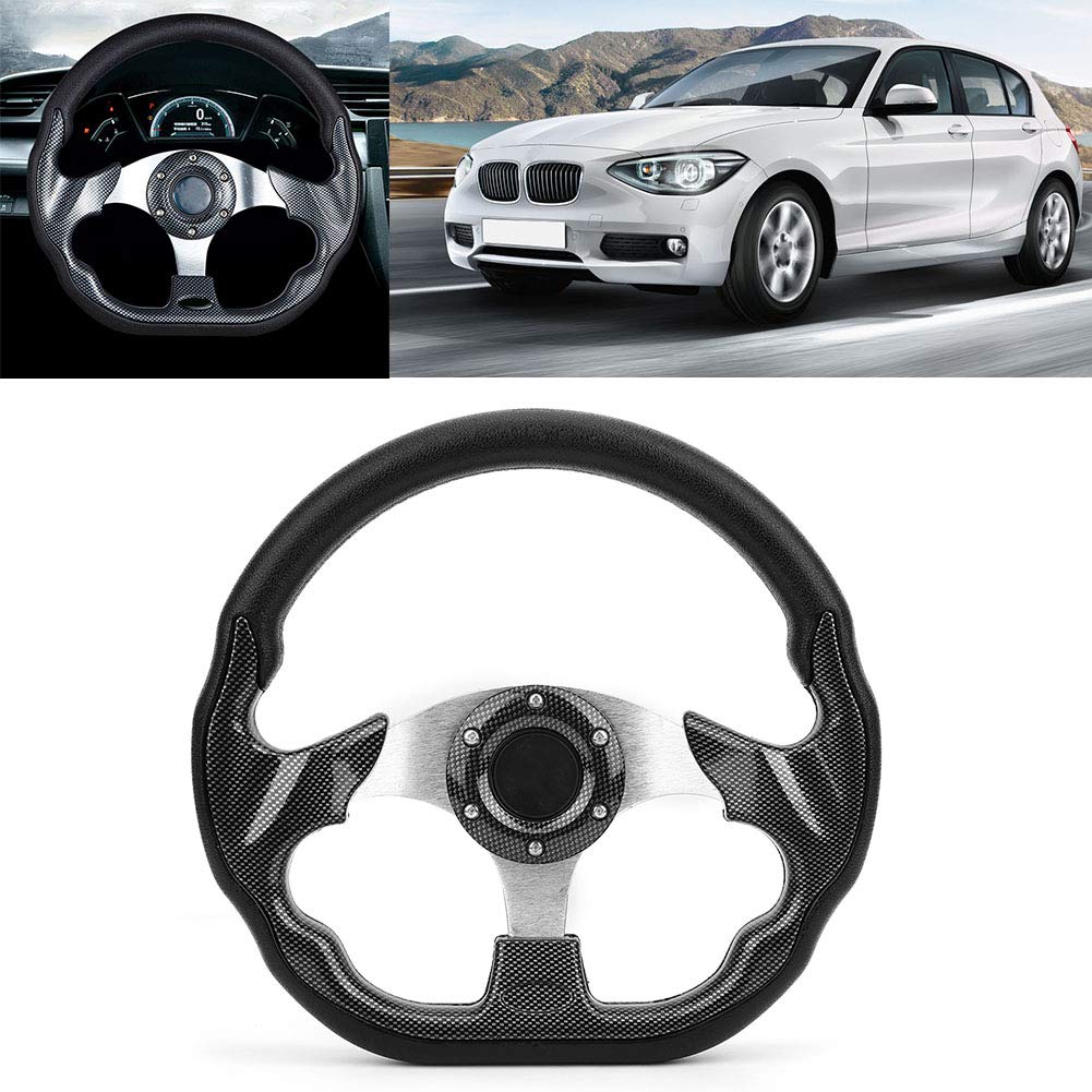 320Mm Steering Wheel Drift Steering Wheel Universal Carbon Fiber Leather Car Racing Steering Wheel Drift with Horn Button