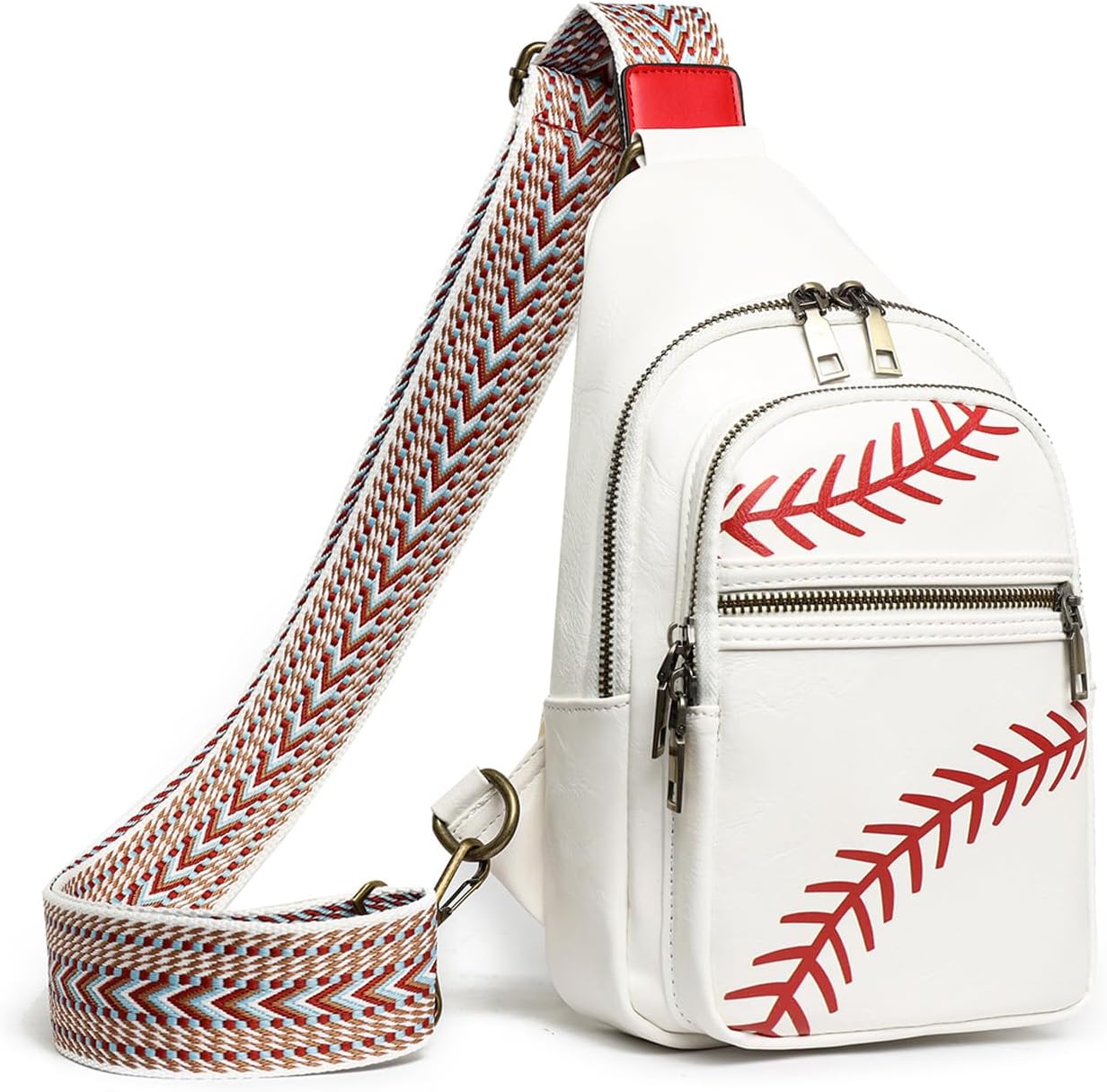 Small Sling Bag for Women Backpack Crossbody Fanny Pack, Chest Bag with Adjustable Strap, Waist Pack for Traveling Red