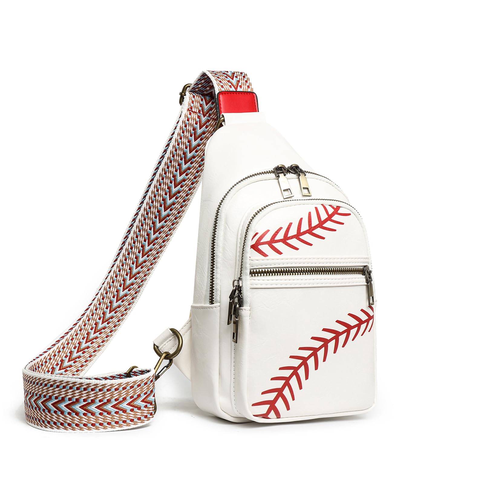 Small Sling Bag for Women Backpack Crossbody Fanny Pack, Chest Bag with Adjustable Strap, Waist Pack for Traveling Red