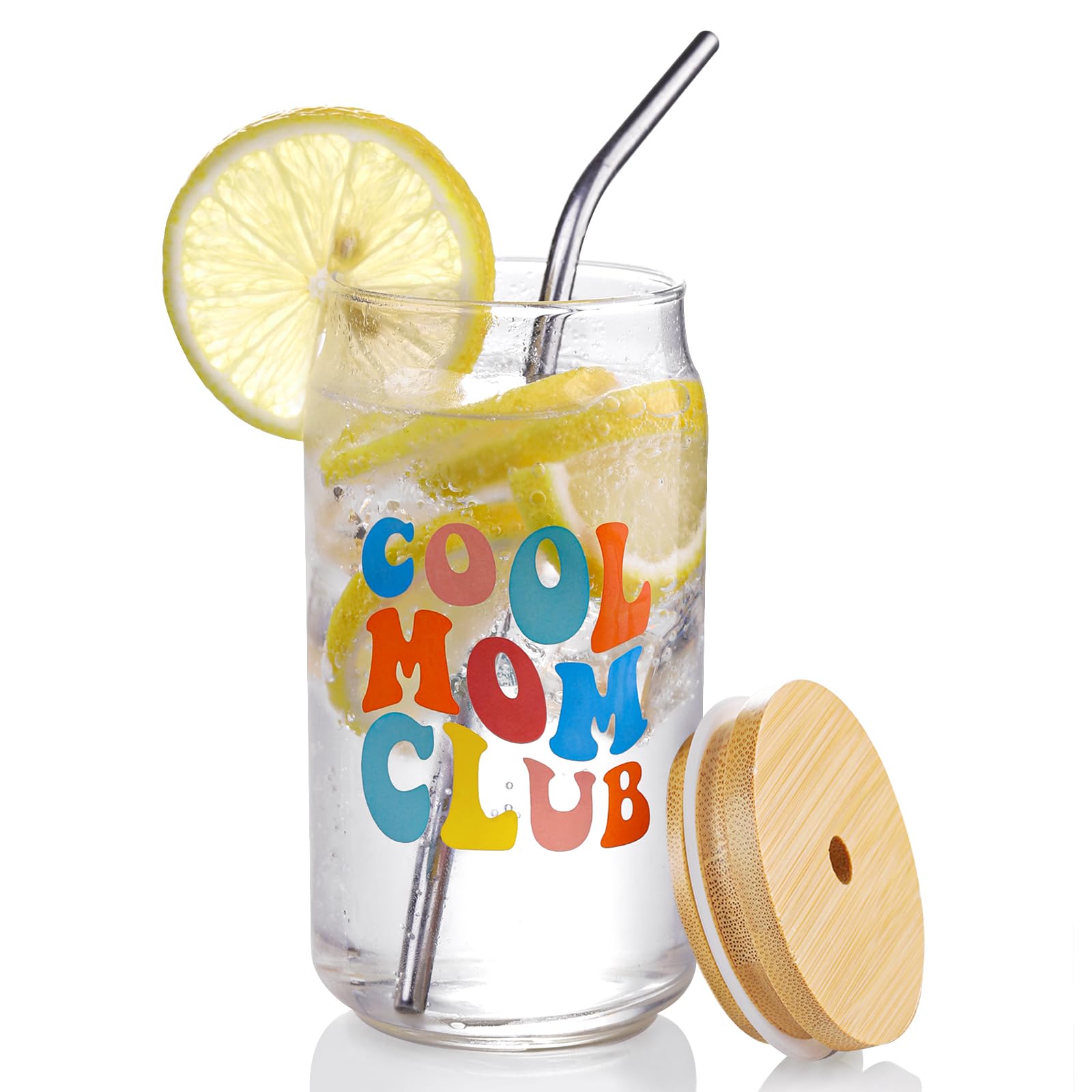 axqania Gifts for Mom - 16oz Clear Drinking Glasses with Lids & Straw - In My Mom Era Mommy Gifts or Wife Gift from Husband - Funny Gifts Ideas For Mom - Cool Birthday Gifts for Mom