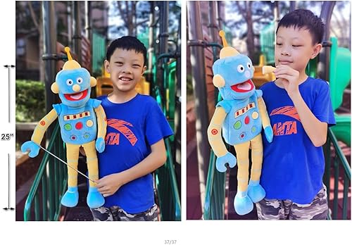 Miniatura 8 de Paquete de marionetas Rodayna de 25 pulgadas, marioneta de chef y robot, cuerpo completo, marioneta estilo ventrílocuo, marioneta de mano con boca