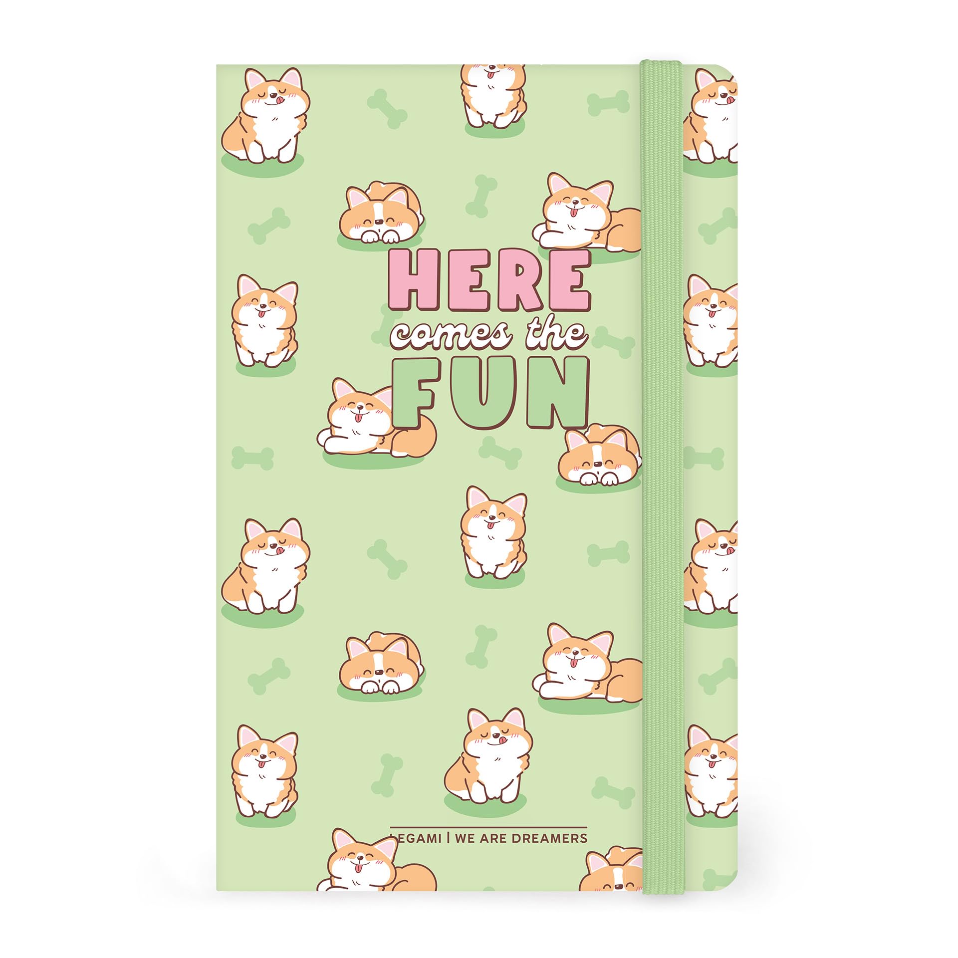 Legami - Corgi Medium Ruled Notebook, 164 Pages, Final Pocket, Last 24 Detachable Pages, Elastic Closure, Rounded Corners, in FSC® Certified Paper, 13 x 21 cm — image 1