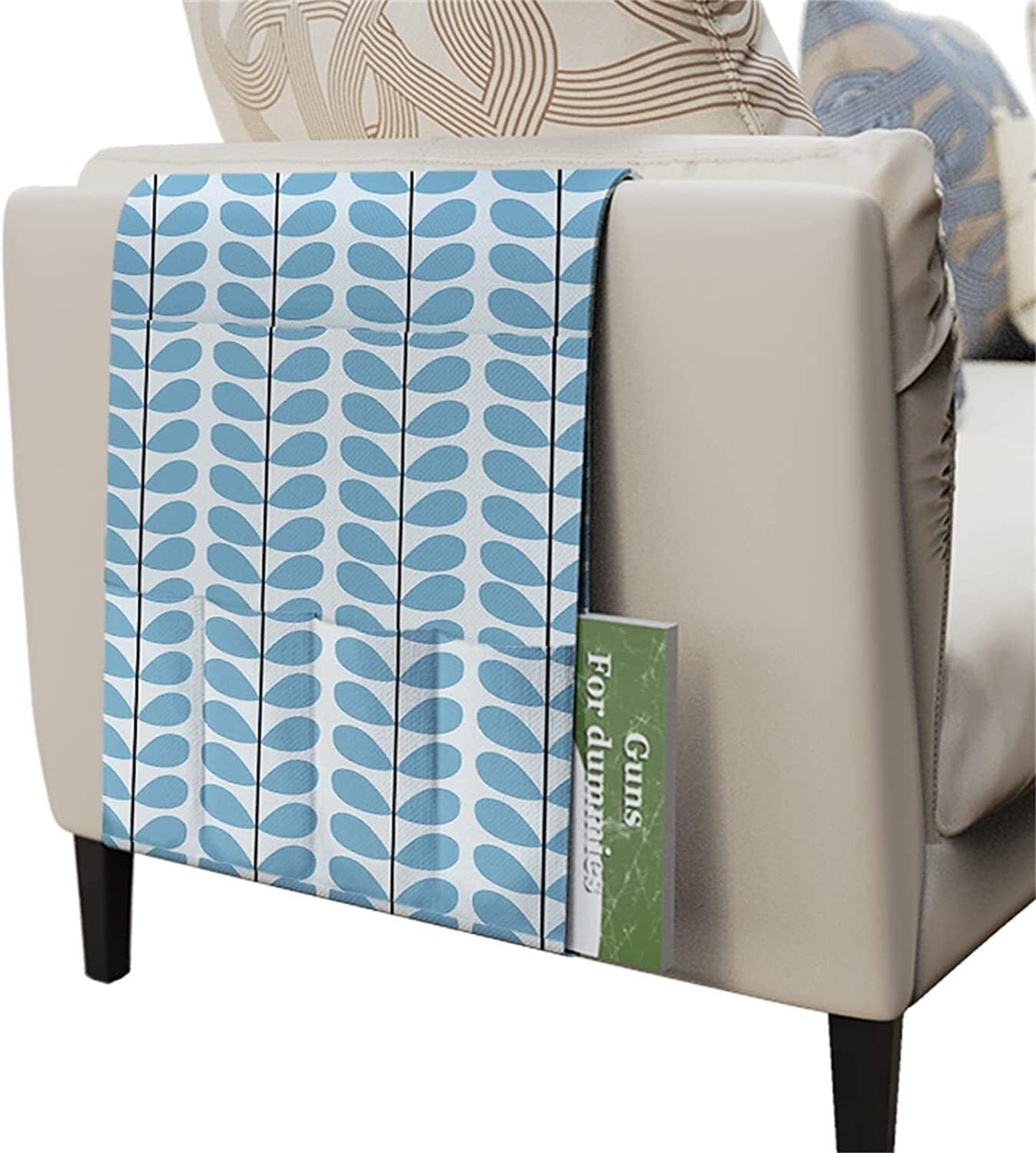 Organisateur Caddy Canapé Chaise Chevet Rangement Poche Sac TV(Solid Leaves 10)