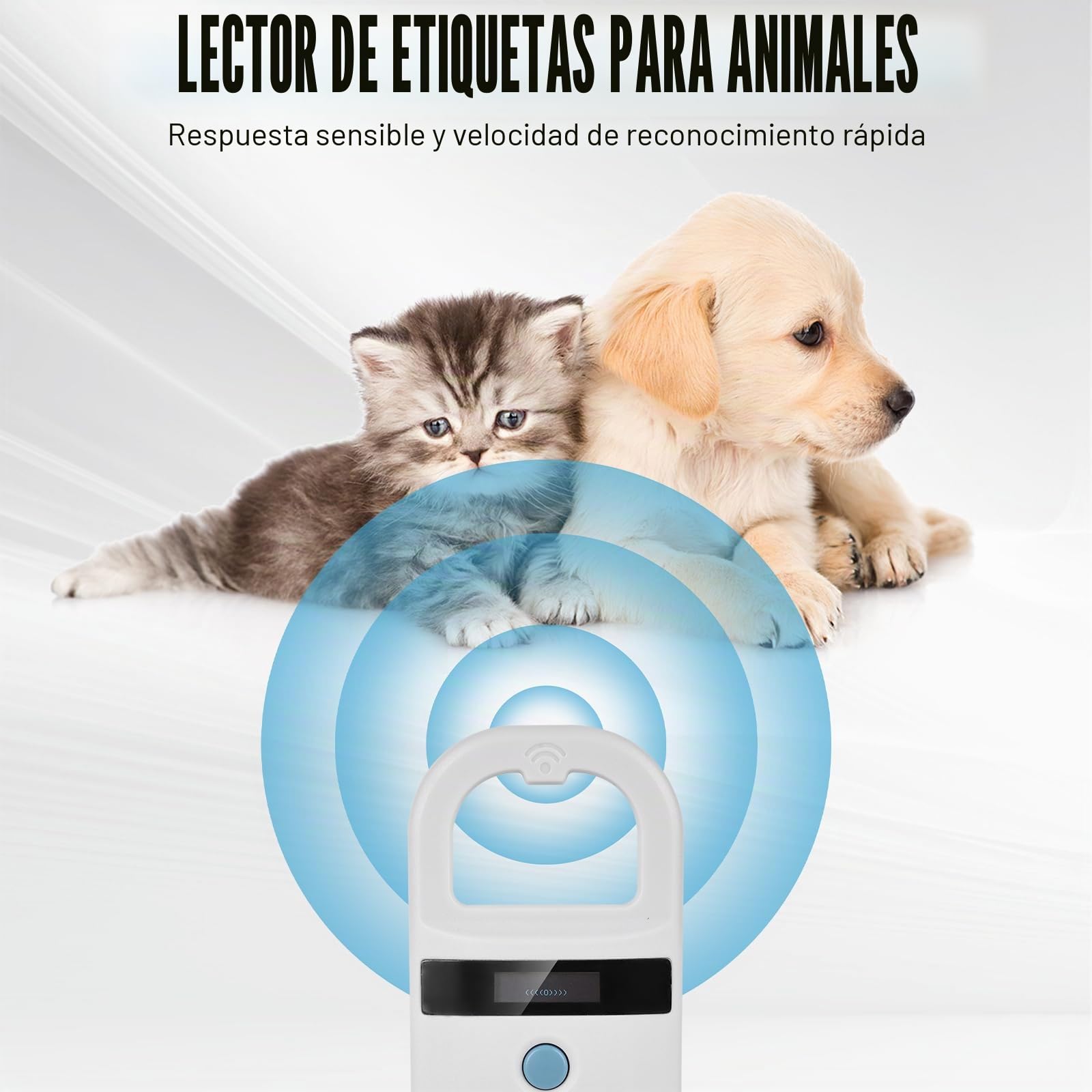 Aicharynic Lector de chips para mascotas,blanco,lector de microchip para perros/gato,lector de microchip para mascotas,escaneo de microchip para perros,escáner para mascotas