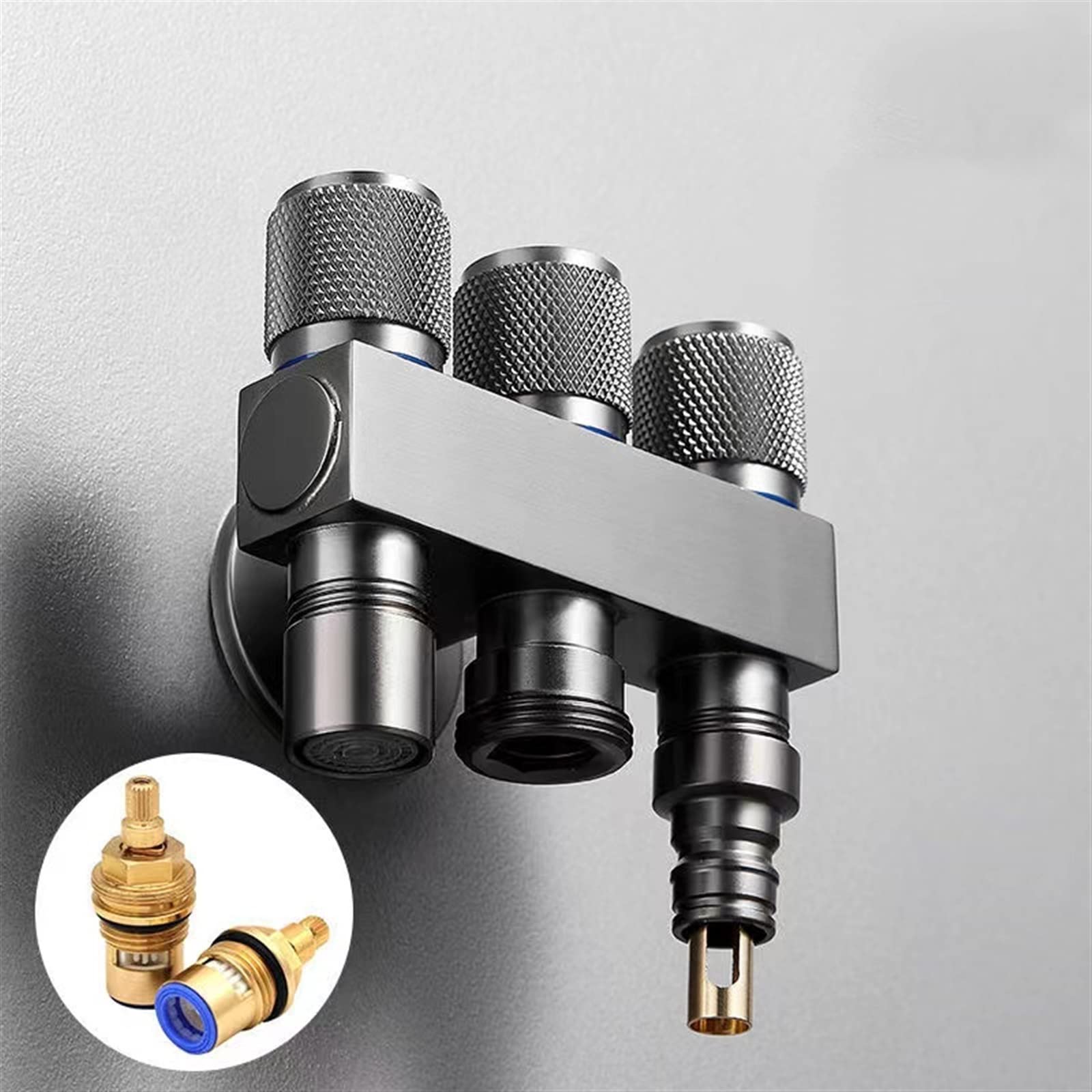 Valvola ad angolo One-in Three-out con interruttore indipendente Scaldabagno a tre vie Toilette Valvola multifunzione Tre controlli 1 Pz (Size : GB-with interface)