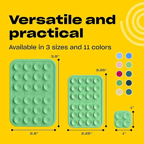 Miniatura 6 de OCTOBUDDY Classic Soporte adhesivo de silicona con succión fuerte para funda de teléfono, manos libres, para selfies y videos, para iPhone y