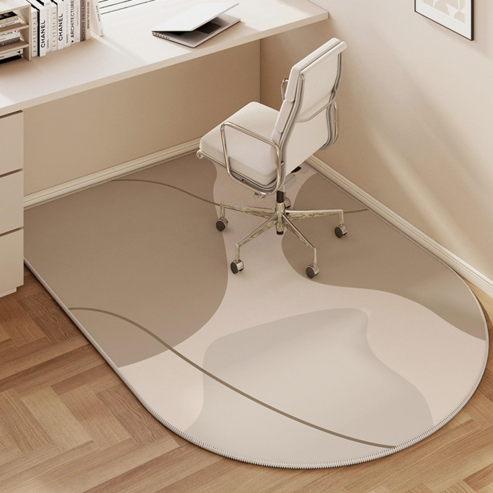 Odot Office Chair Mat for Carpeted and Hardwood Floor Protector, Modern Non-Slip Computer Gaming Rolling Chair Desk Mat Protection Carpet for Wooden Floors (Abstract,100x120cm)