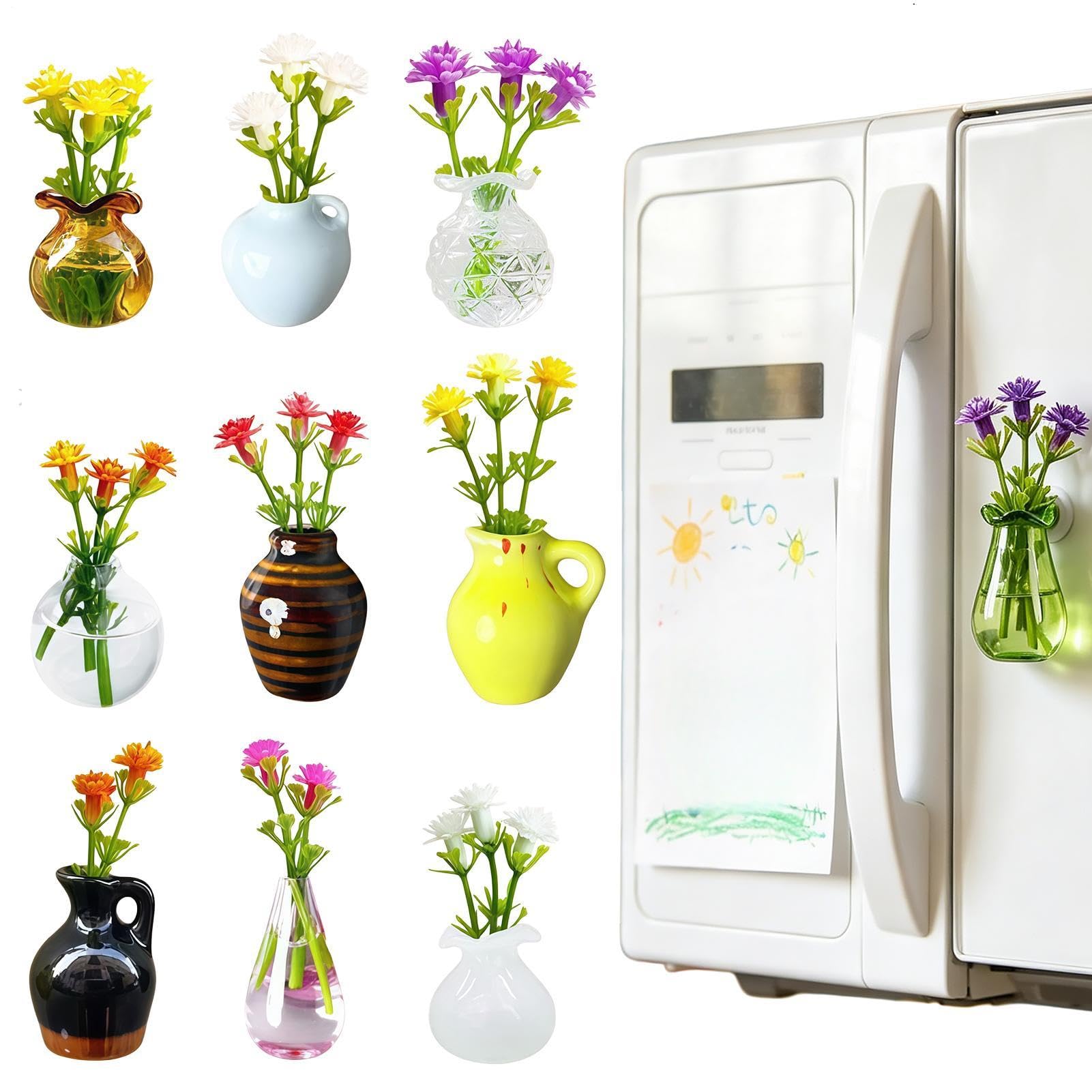Imanes de florero decorativos para organizar la nevera y taquillas de casa