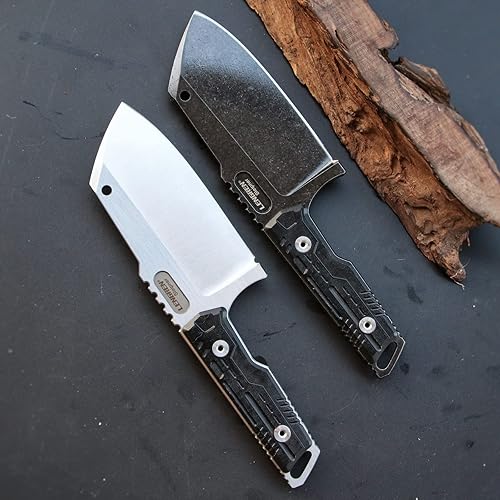 Miniatura 8 de LENGREN Cuchillo táctico resistente, hoja fija de espiga completa, mango de lino de acero Sleipner, para caza, campamento, caza (hoja blanca con