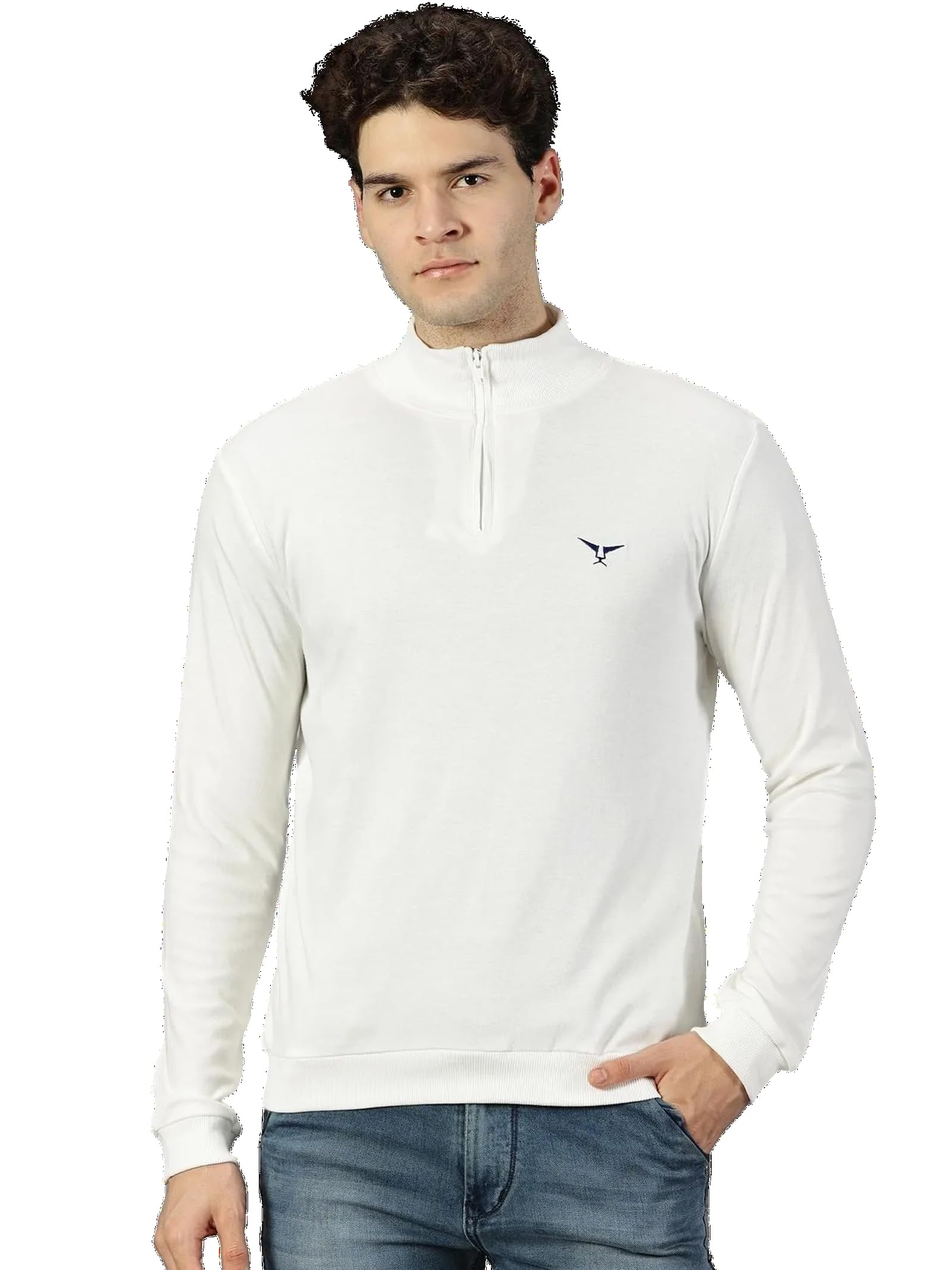 leon Mens Cotton Blend Half Zipper Solid Hoodies | Regular Fit High Neck Full Sleeve Sweatshirt | Everyday Comfort and Warmth | Stylish Hooded Jacket for Men-picture-20