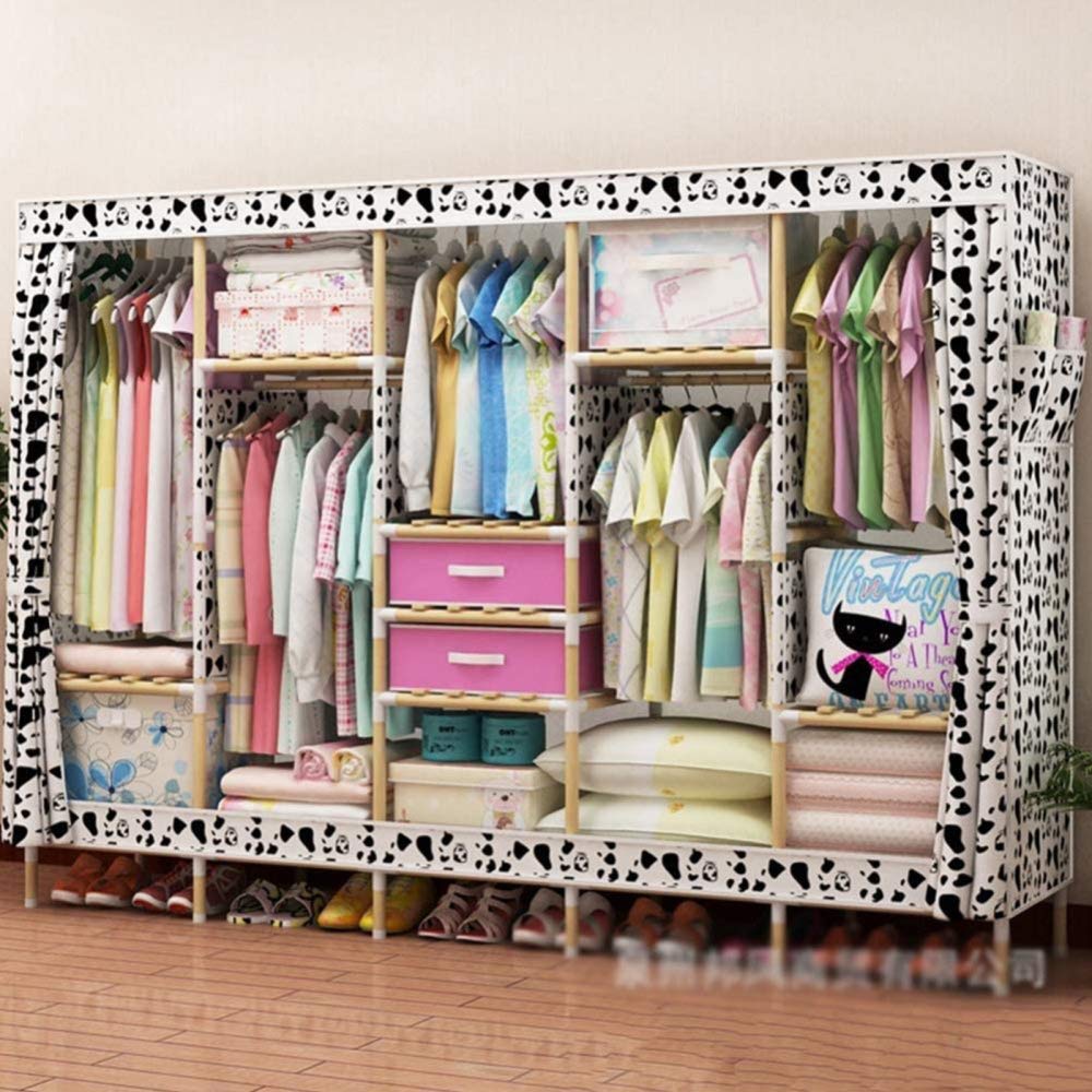 Armoire en tissu contre le manque de place avec 8 étagères de rangement