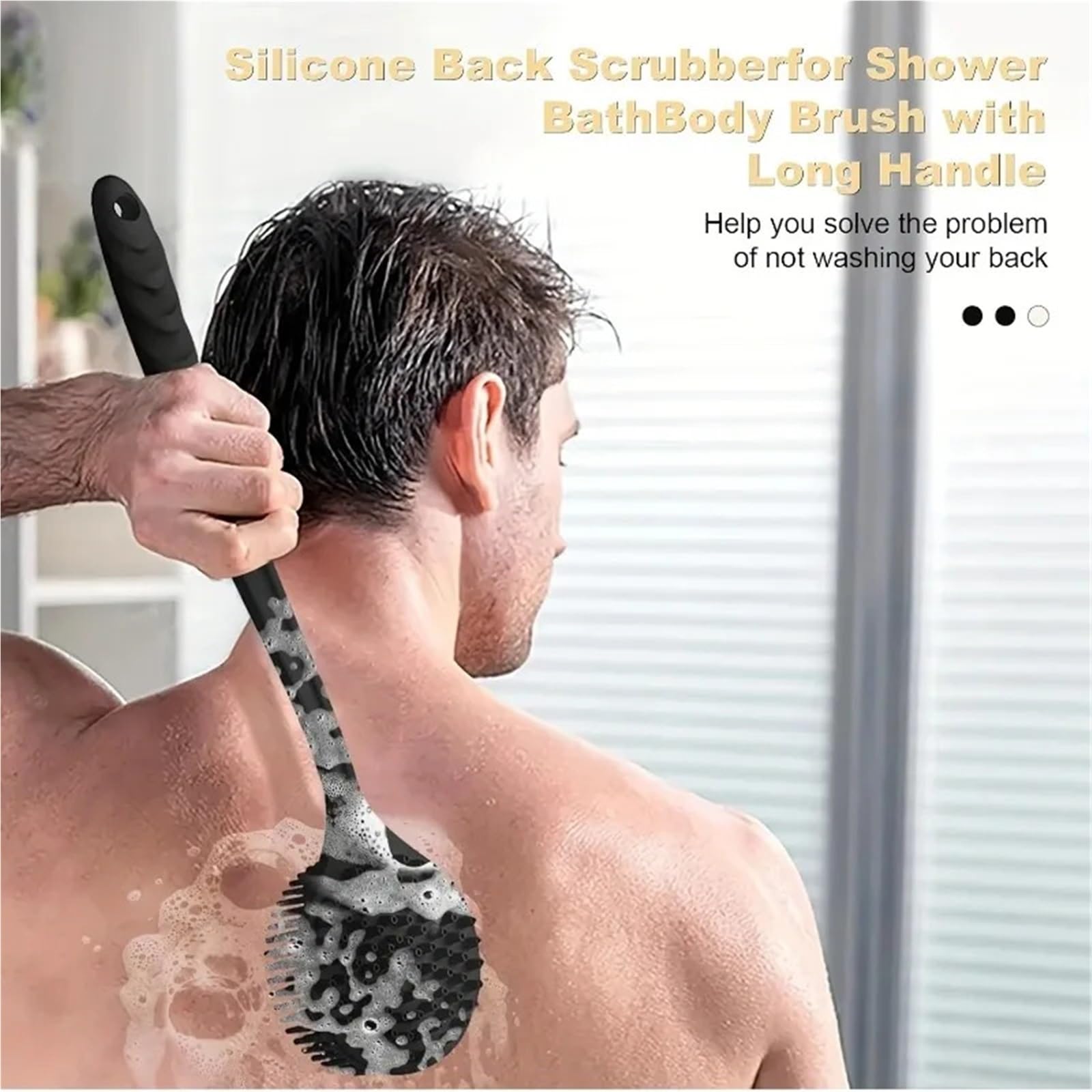 2Pcs Weiche Silikon Körper Wäscher Zurück Pinsel Bad Dusche Mit Griff Peeling Haut Massager FüR KöRperpeeling