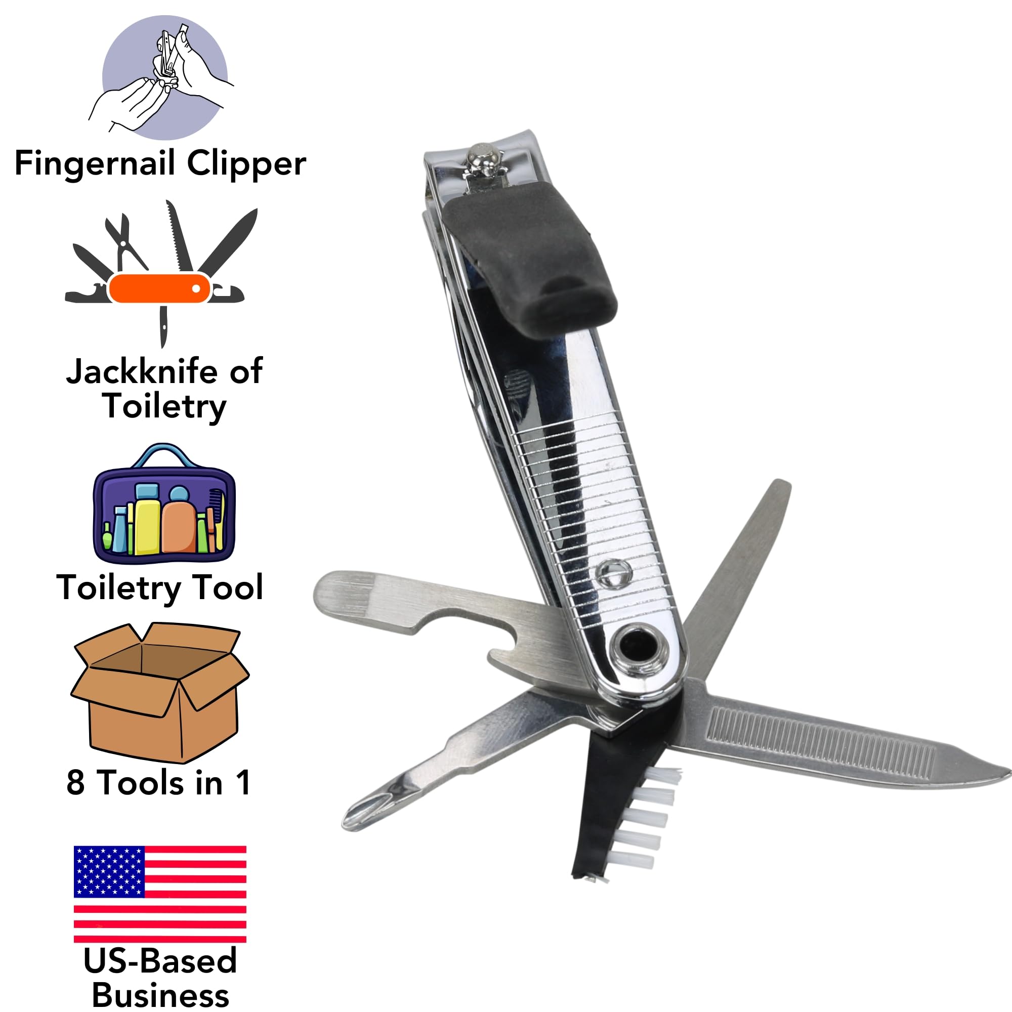 Amazon.com : Iconikal 8-in-1 Toenail Clipper Multi Tool with