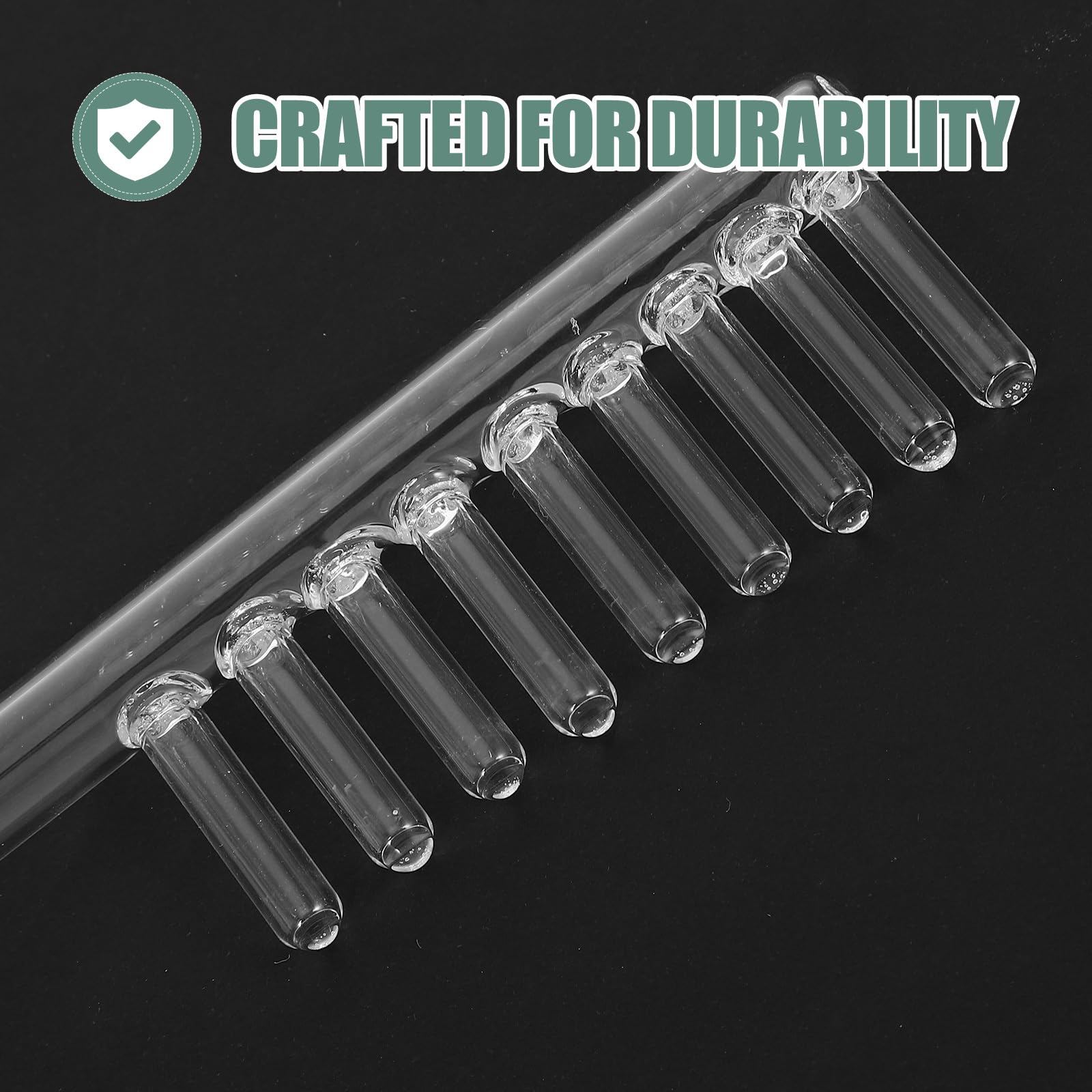 Beavorty Lot de 2 accessoires pour appareils d'électrothérapie - à haute fréquence - Barre d'électrode - Peigne à haute fréquence - - Peigne électrique - Verre transparent