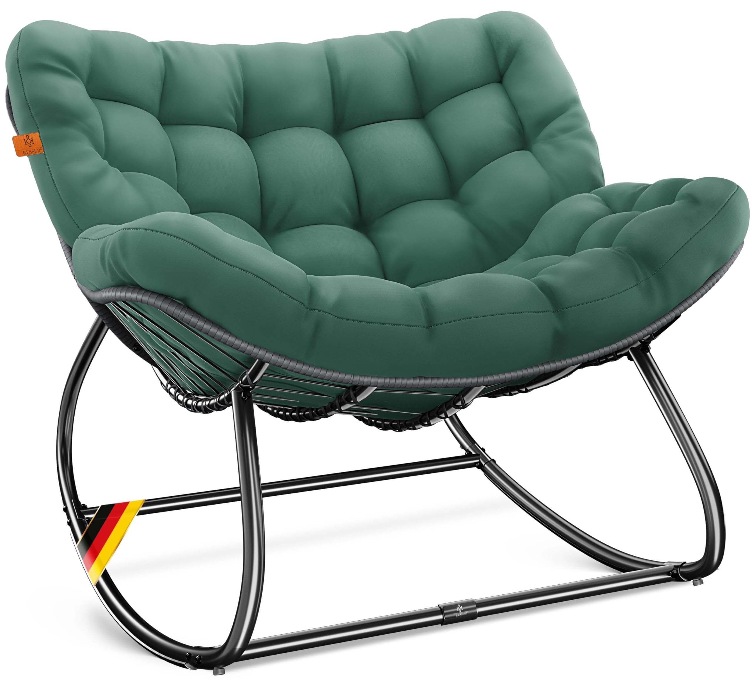 KESSER® Schaukelstuhl mit Fußstütze, für drinnen und draußen, ergonomisch, maximale Belastung: 120 kg, rutschfeste Füße, wetterfest, Ideal für Balkon, Garten und Wohnzimmer KESSER® Schaukelstuhl mit Fußstütze, für drinnen und draußen, ergonomisch, maximale Belastung: 120 kg, rutschfeste Füße, wetterfest, Ideal für Balkon, Garten und Wohnzimmer