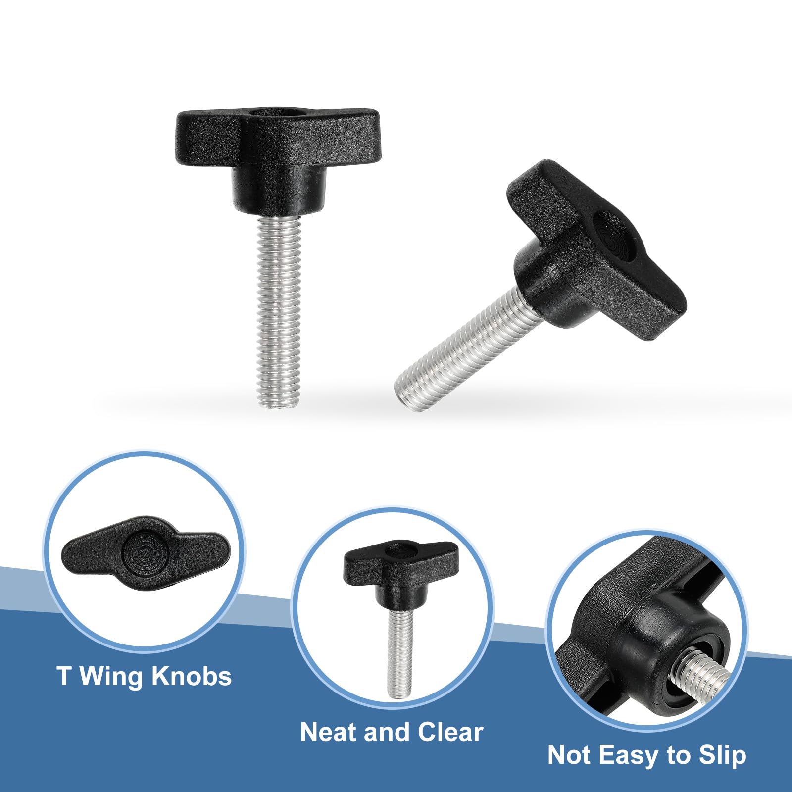 YELARXI Z- Shaped Thumb Screws 304 Stainless Steel Tee Wing Knobs Screws Clamping t Head - Image 3