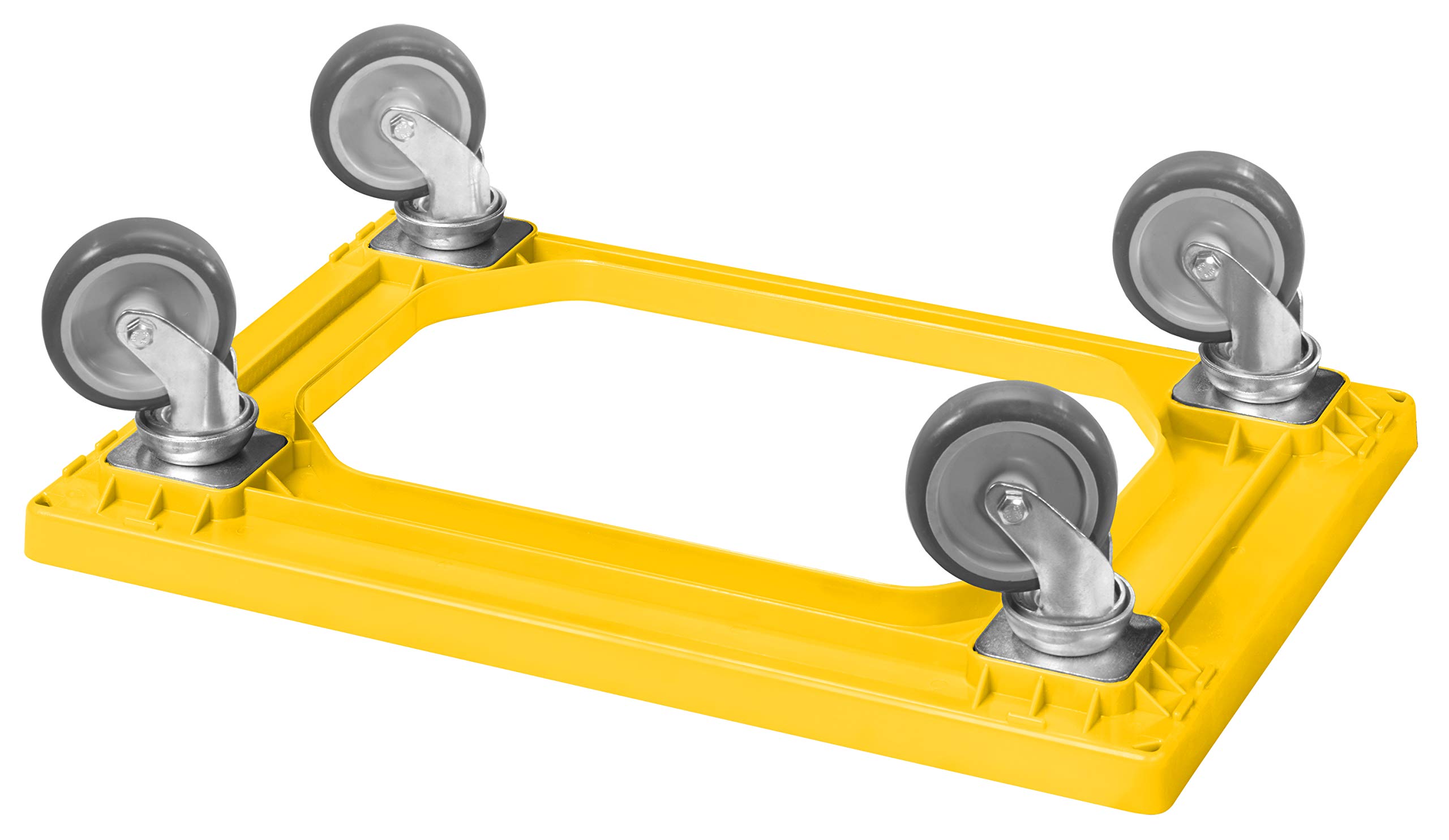 5 Stück Transportroller für Kisten 60 x 40 cm mit 4 Lenkrollen in gelb